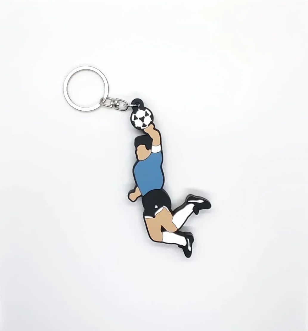 Portachiavi forma mano Diego maglia Argentina PVC 8 cm idea regalo Napoli
