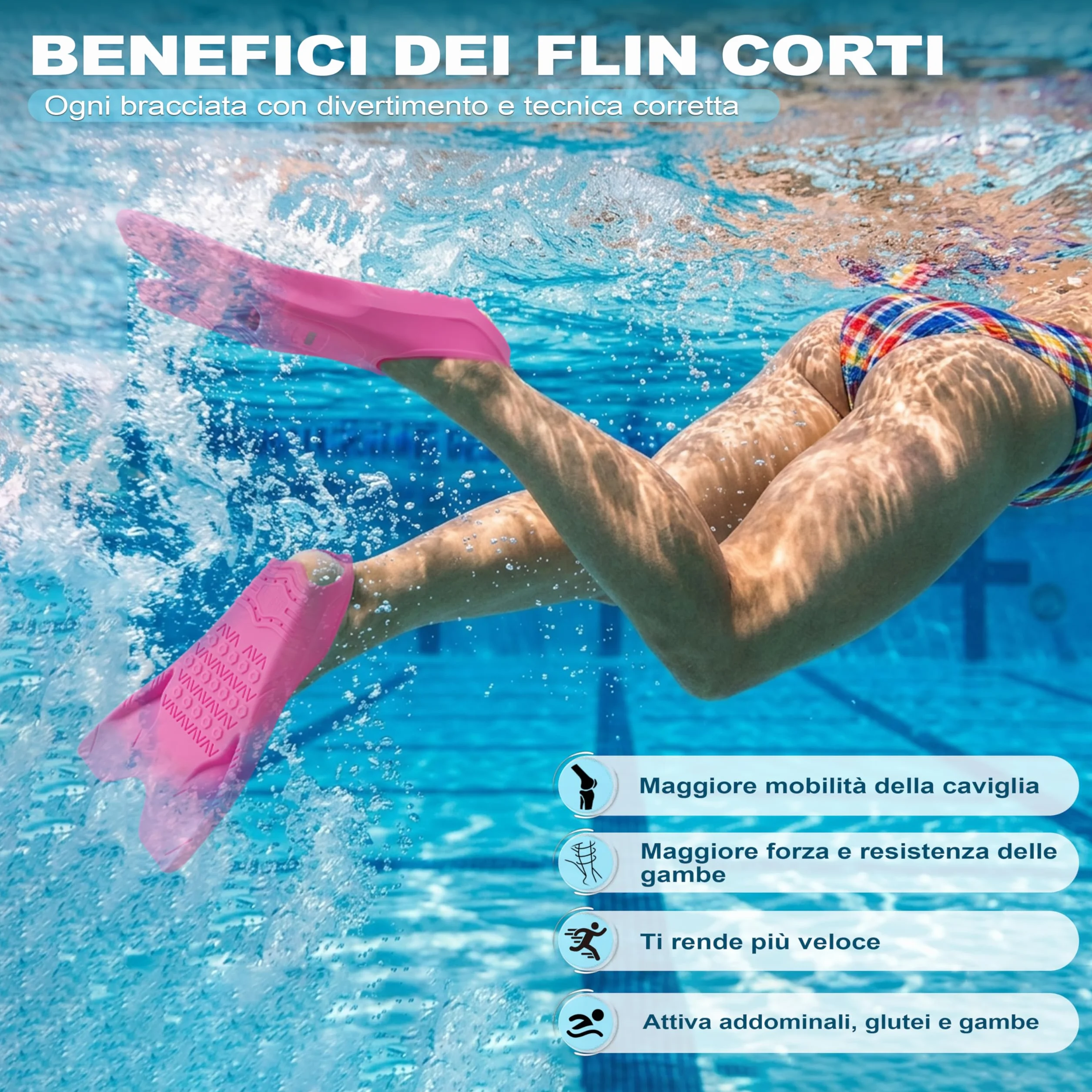 Pinne Corte da Nuoto in Silicone Puro per Snorkeling con Punta Aperta e Borsa a Rete
