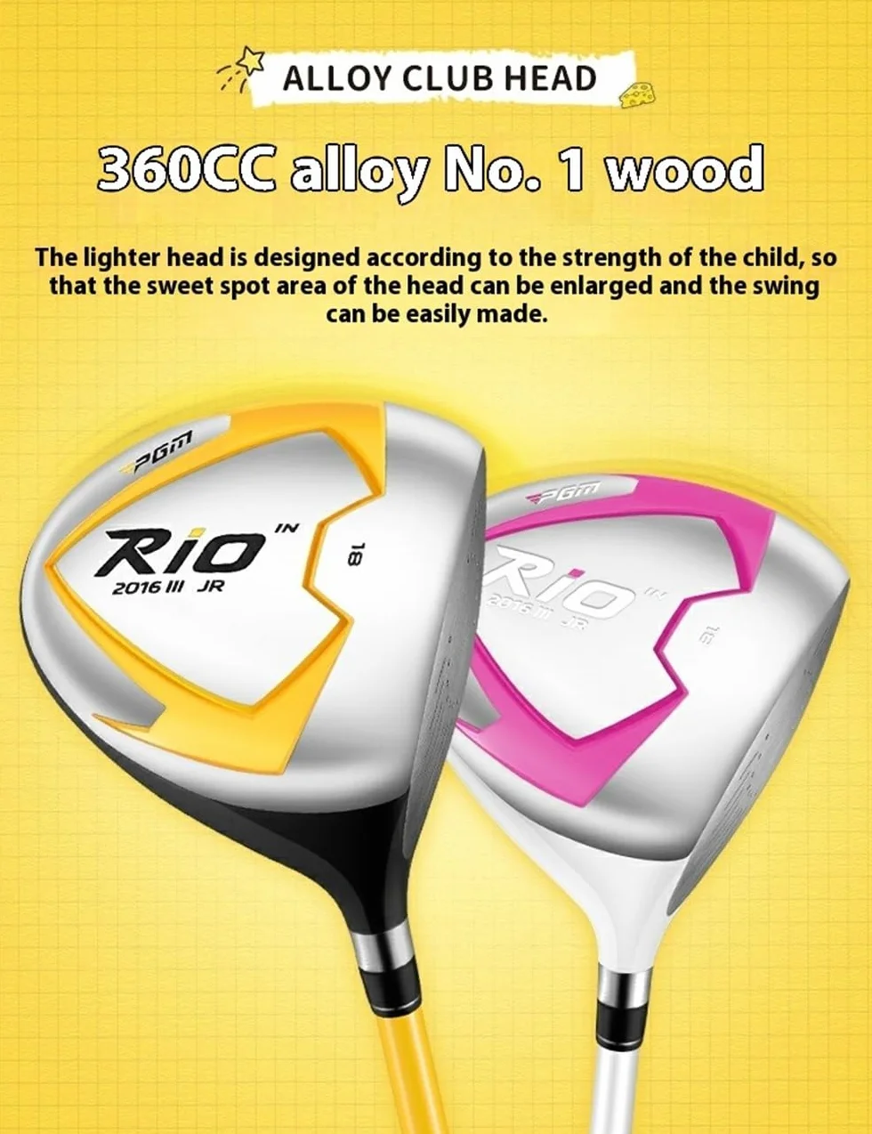 Fairway Wood #1 Golf Club - Mano Destra Bambini Ragazzi Ragazze Golf Putter Mallet con Copricapo Junior