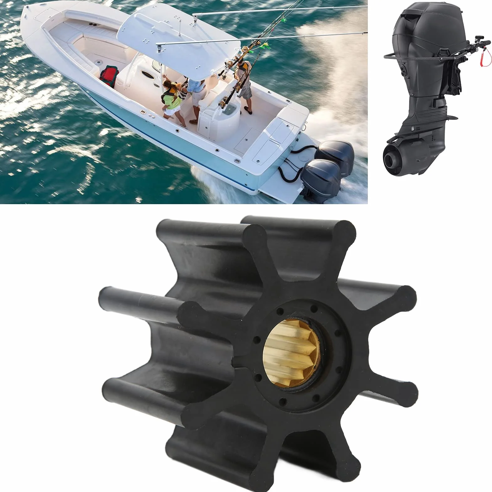 Girante JABSCO 58 Pompa Acqua 8 Pale 920-0001 Sostituzione Accessori Motore Fuoribordo
