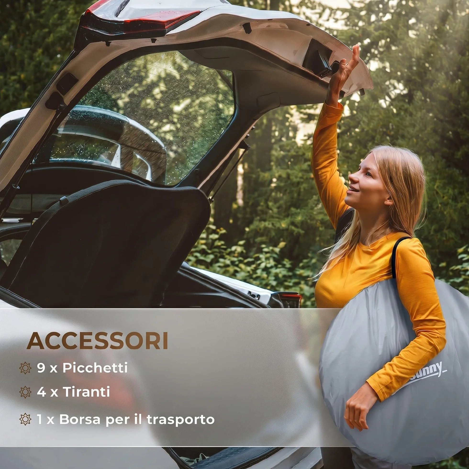 Outsunny Tenda da Campeggio Impermeabile 2-3 Posti Pop Up 245x148x105 cm
