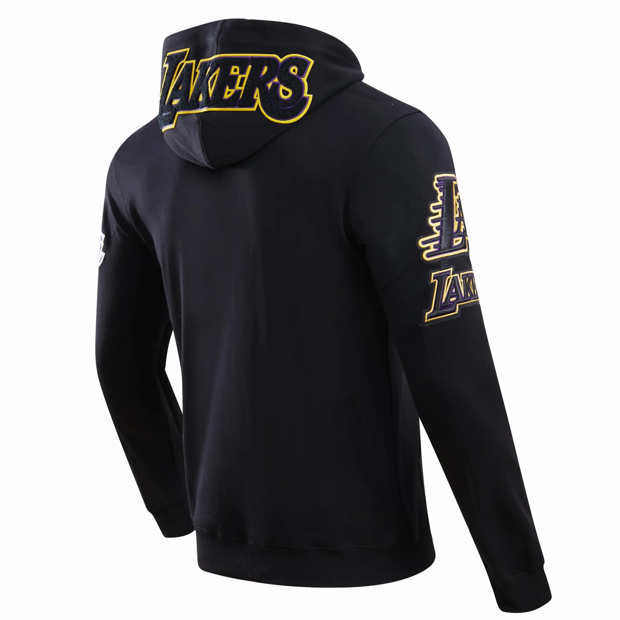 Pro Standard Felpa con Cappuccio NBA Los Angeles Lakers in ciniglia, Nera, M