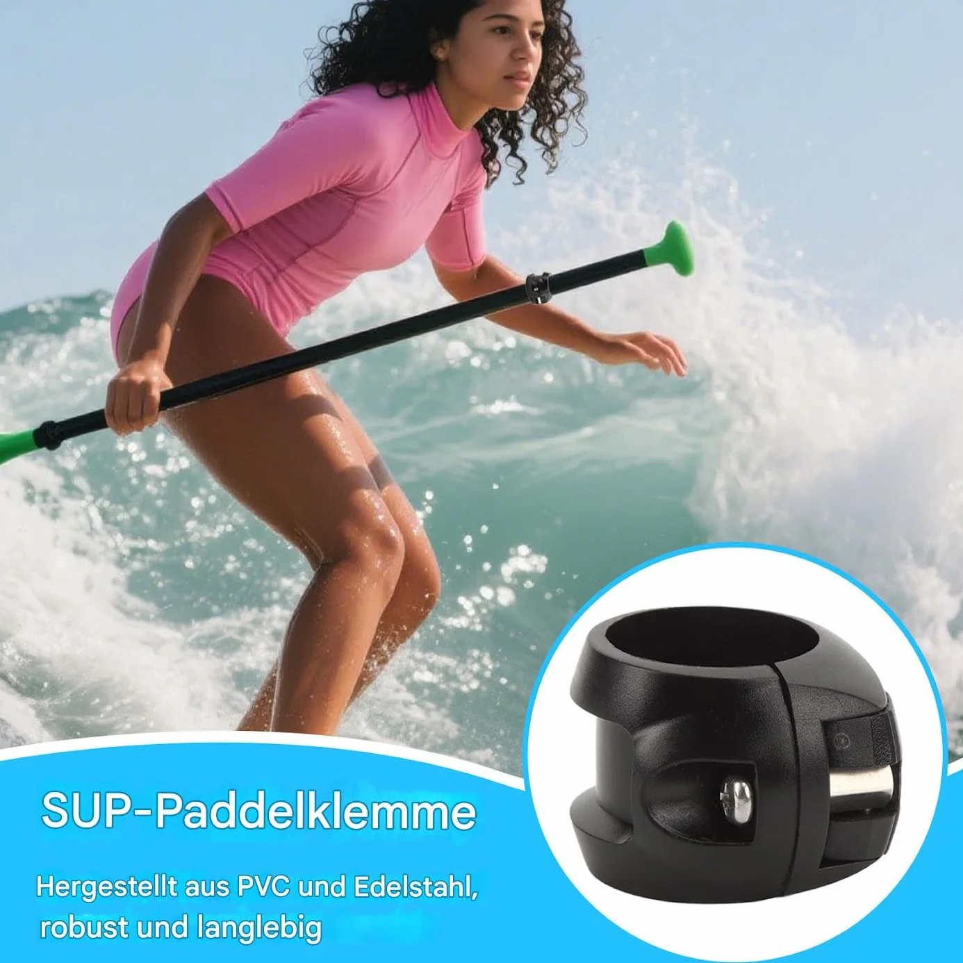 Paddleboard Paddle Clamp Ricambio Rilascio Rapido Kayak Canoa All'aperto Sport Acqua