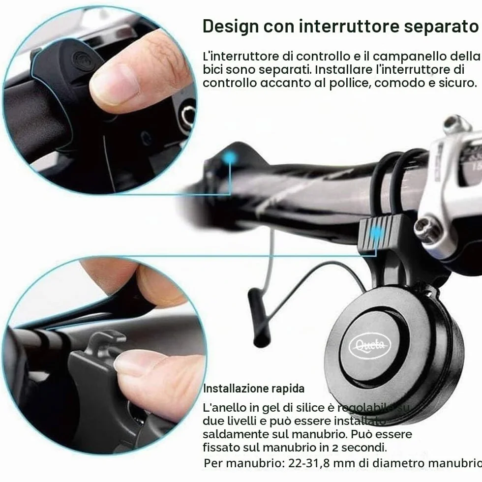 Queta Tromba ricaricabile USB per bici elettrica MTB
