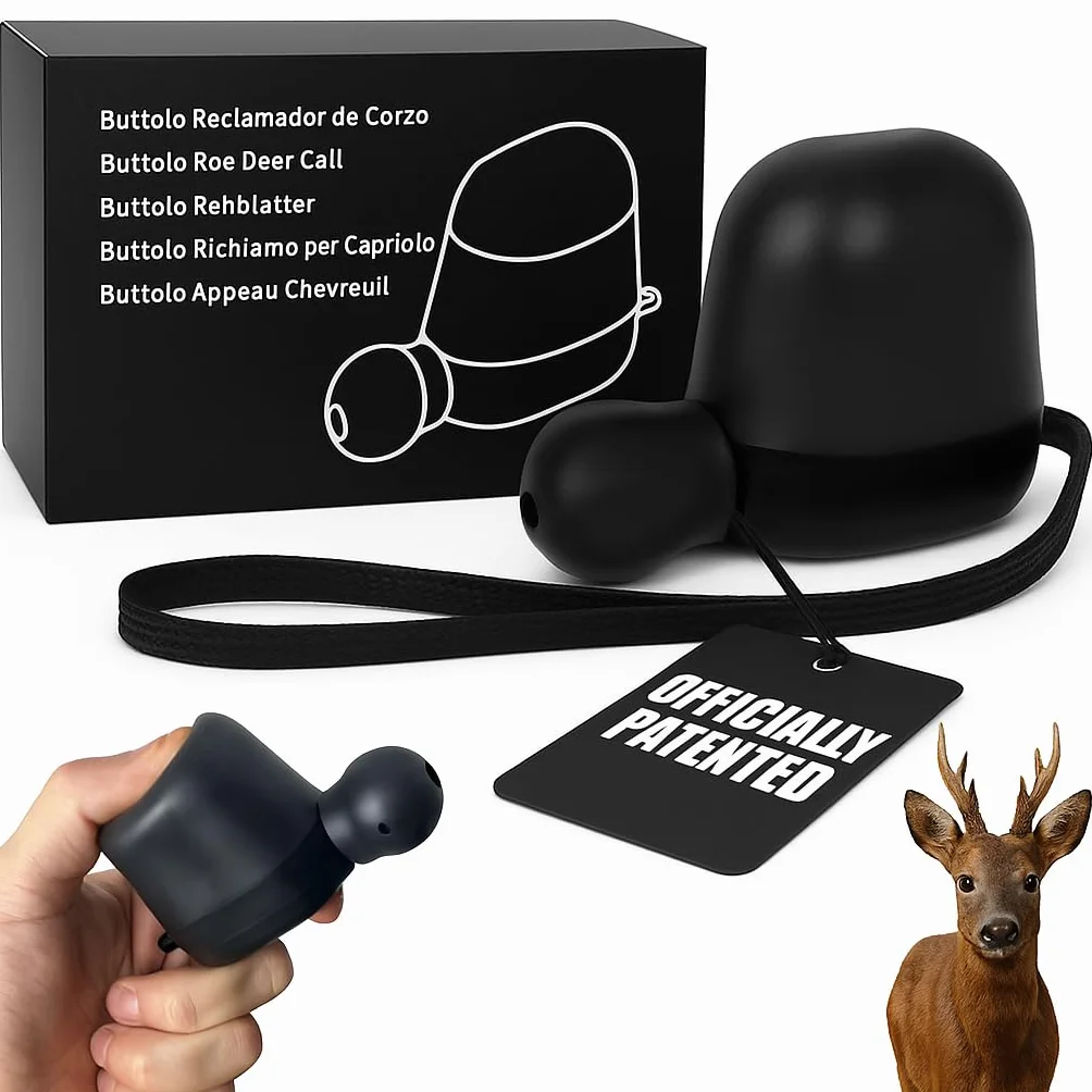 Buttolo Capriolo Originale – Richiamo Efficace per Capriolo Maschio con Corda e Manuale Multilingue