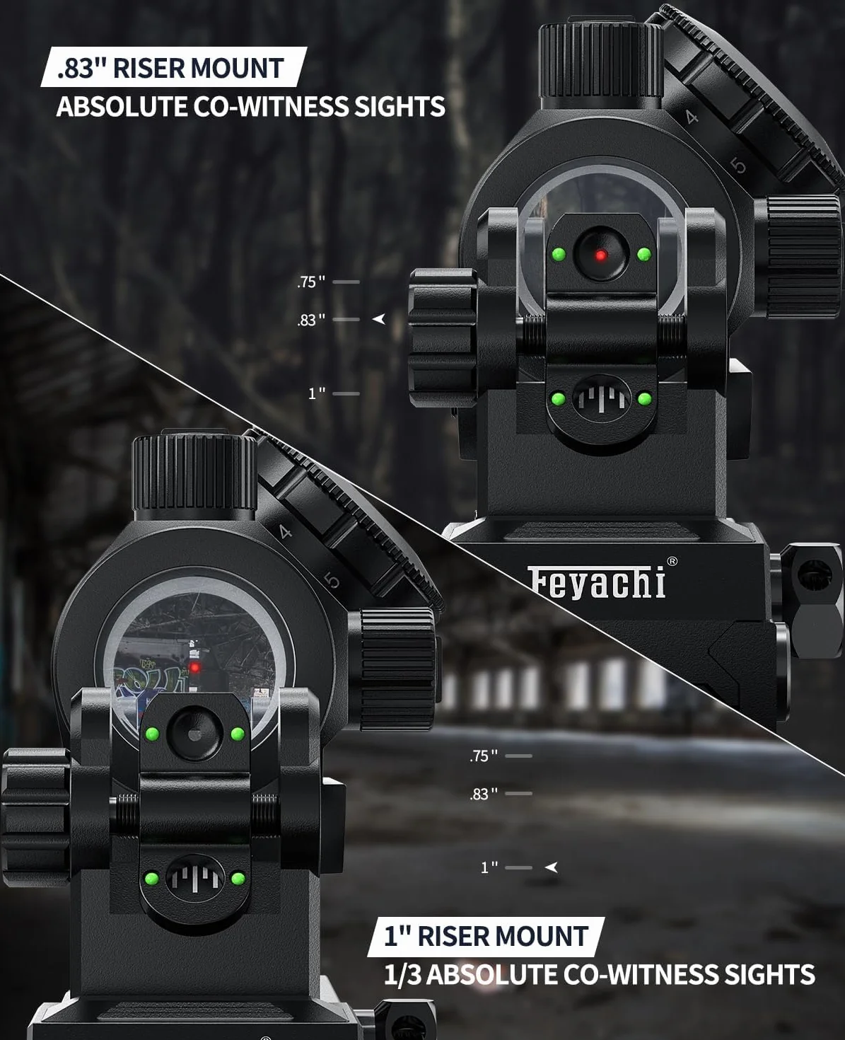 Feyachi RDS-10 Red Dot Softair 4MOA 1x22 mm Mirino Tattico Picatinny 20mm/22mm