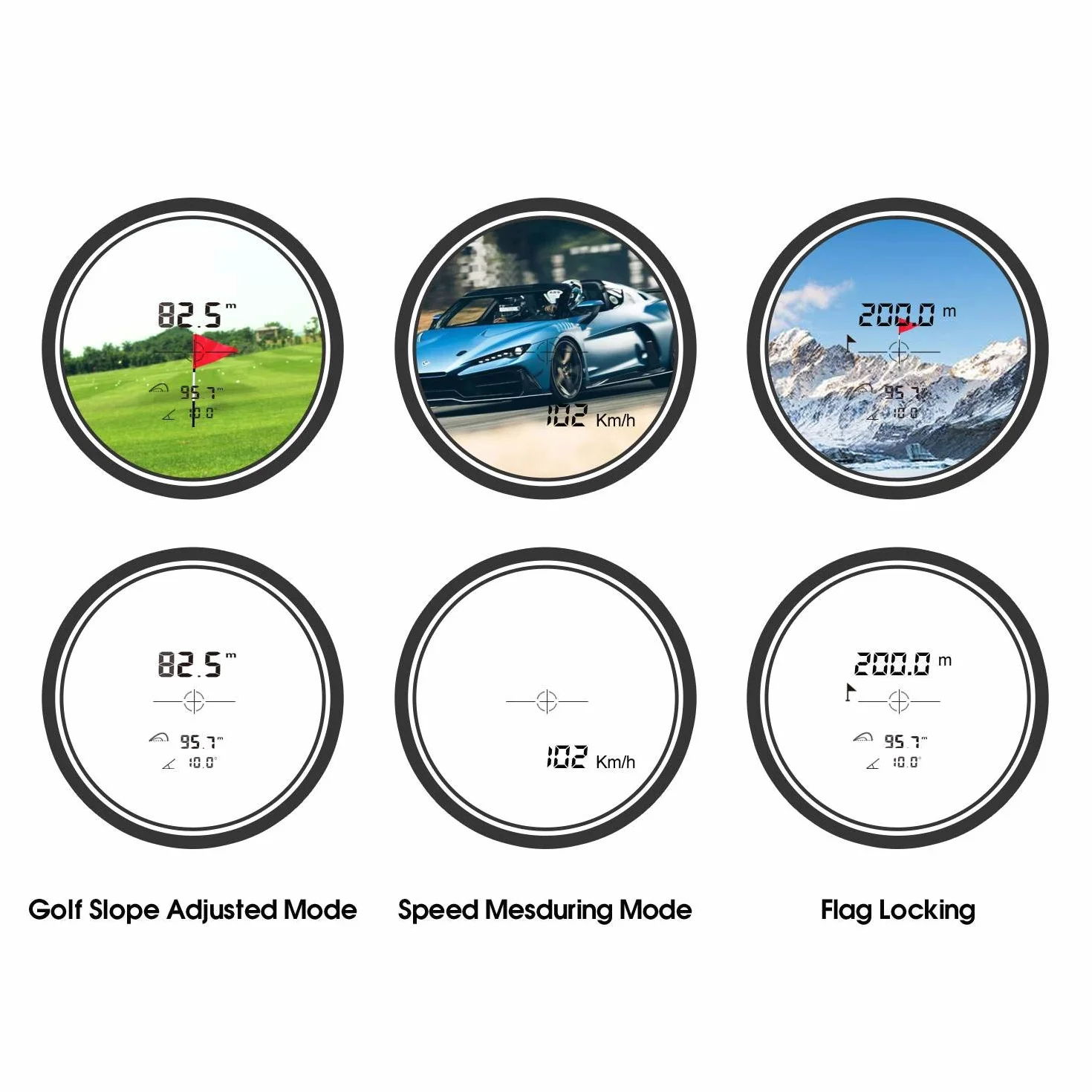 MiLESEEY Telemetro Golf con Compensazione Pendenza, Precisione ±0,55 Yard, Ingrandimento 6X
