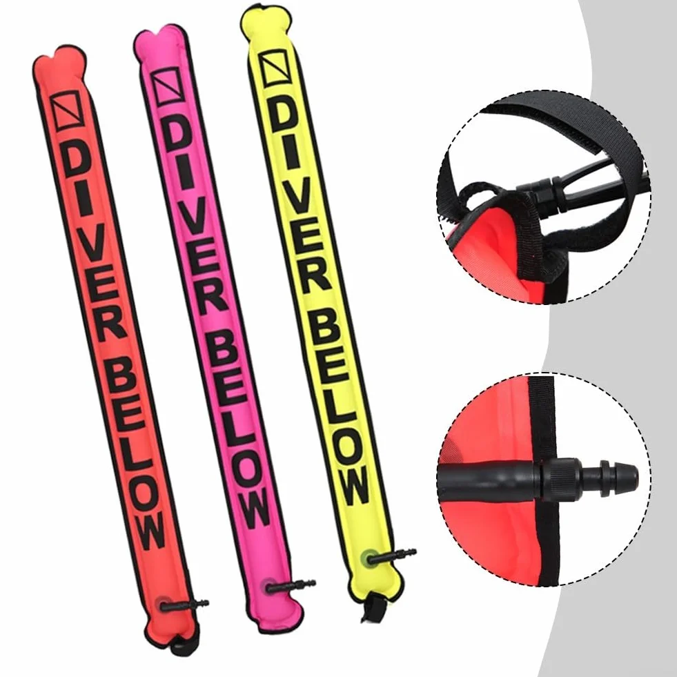 Scuba Diving SMB Marker Buoy Tubo di segnale gonfiabile con valvola di scarico rosso