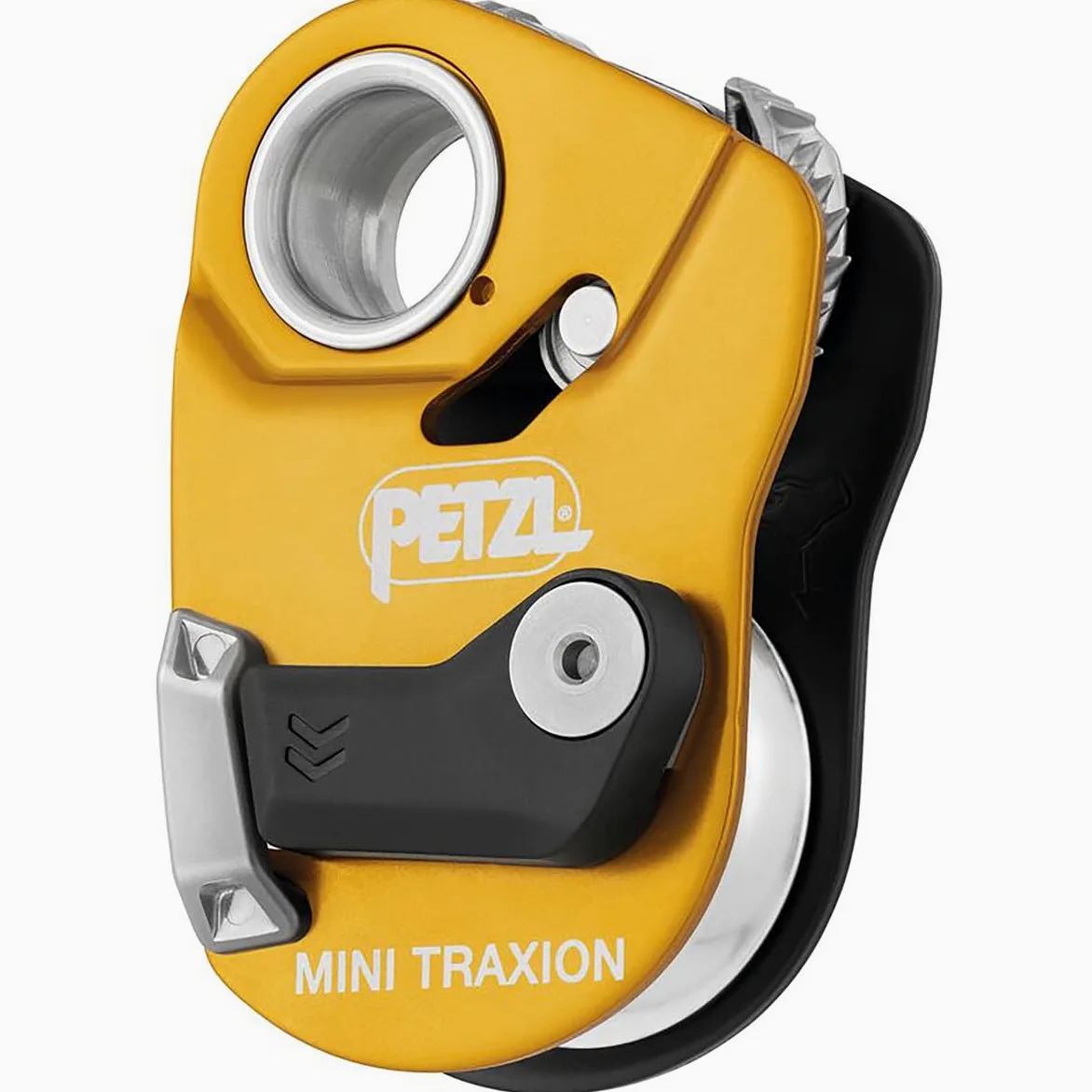 Petzl, Mini Traxion, Carrucola Bloccante Imperdibile E Compatta Ad Alto Rendimento, Giallo/Nero, U, Adulto Unisex