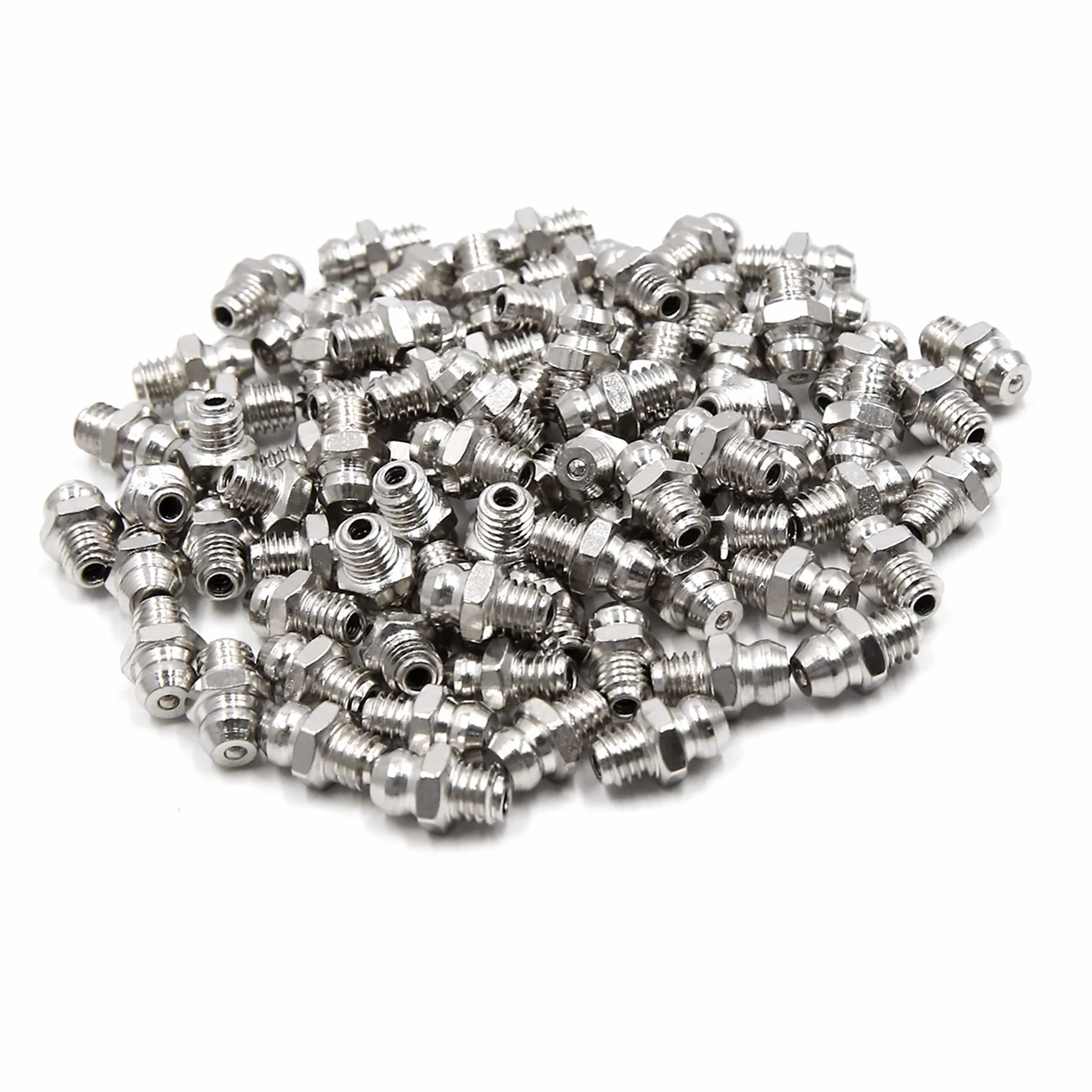 ABSPRO Raccordo Nipplo per Ingrassatore M6 x 1 Dritto Nickel Placcato Zestaw 80