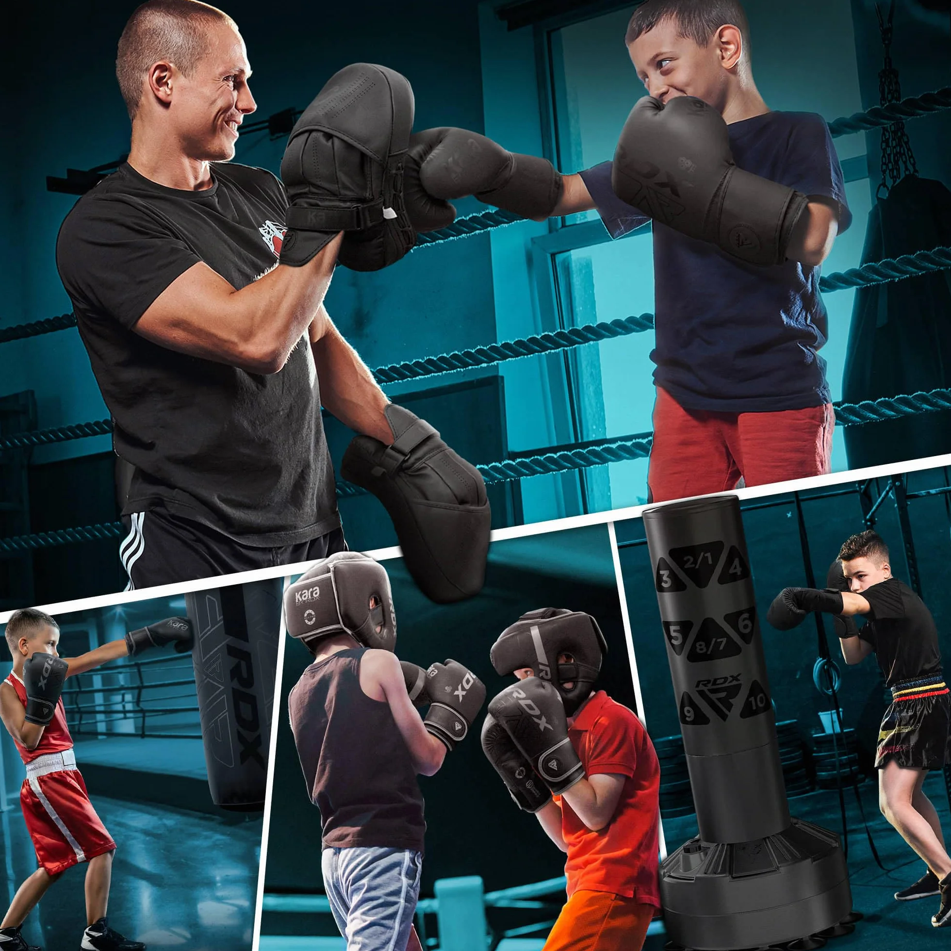 RDX Maya Hide Pelle KARA Junior Guantoni Boxe per Muay Thai, Kickboxing, Sparring e Sacco