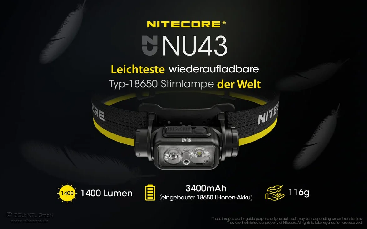 Nitecore NU43 Lampe frontale LED Noir Jaune