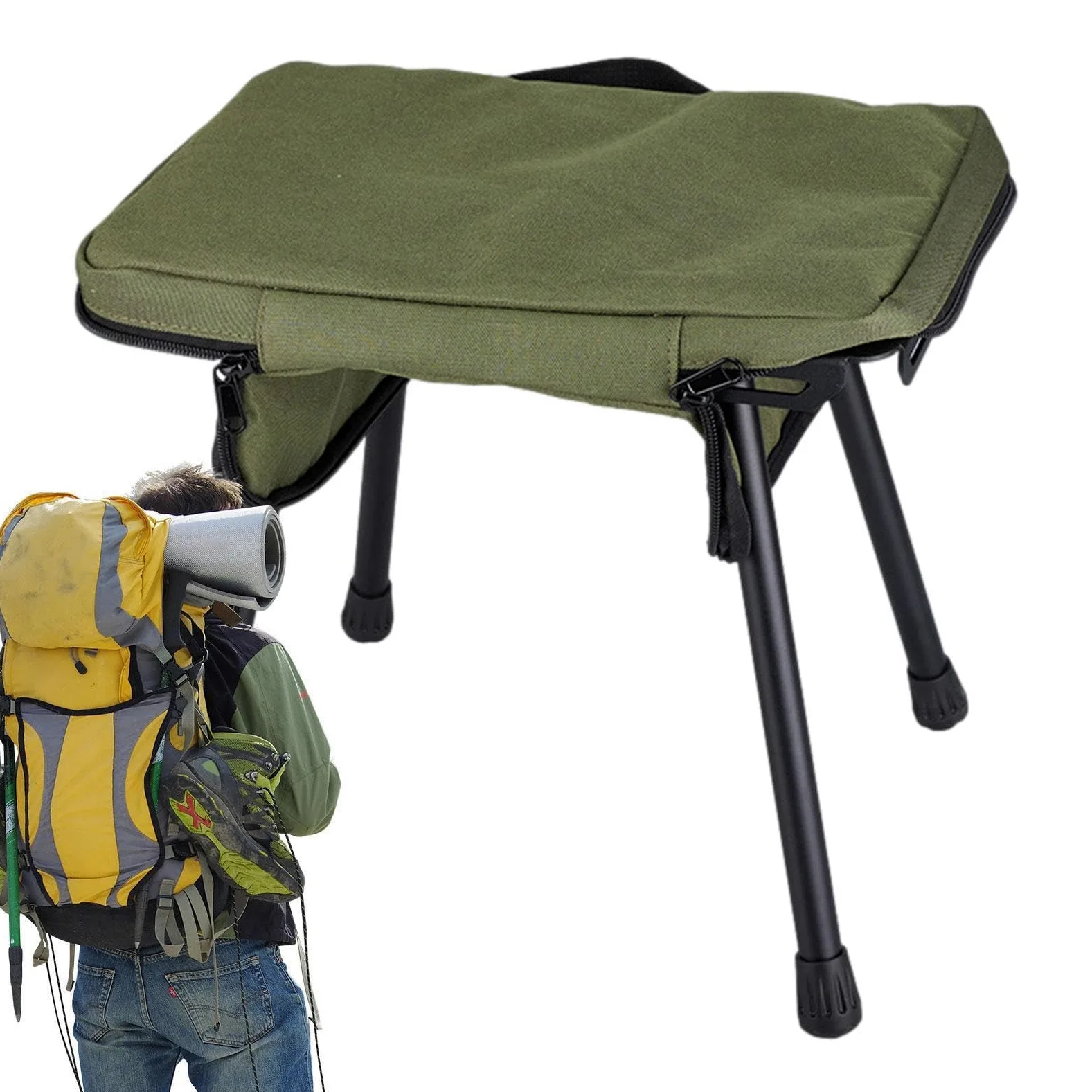 Sgabello da pesca, sedia pieghevole leggera, peso massimo 79,8 kg, sedile portatile da campeggio per pesca all'aperto, escursionismo, viaggi, picnic, giardino, cortile