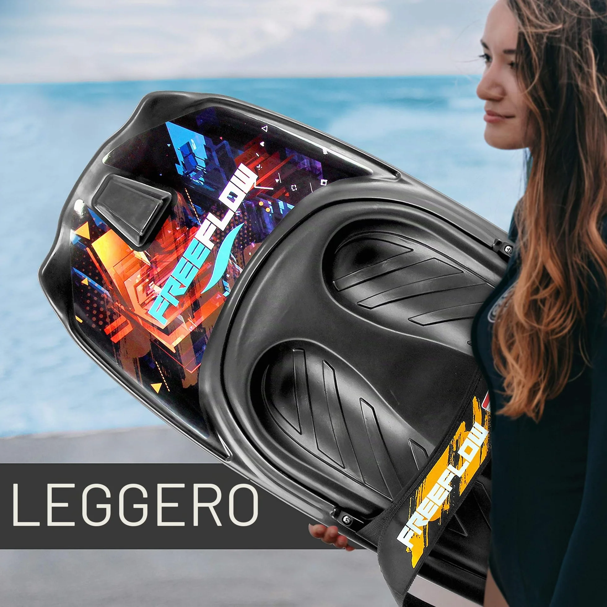 SereneLife Kneeboard Tavola da Surf con Gancio e Cinghia per Sport Acquatici