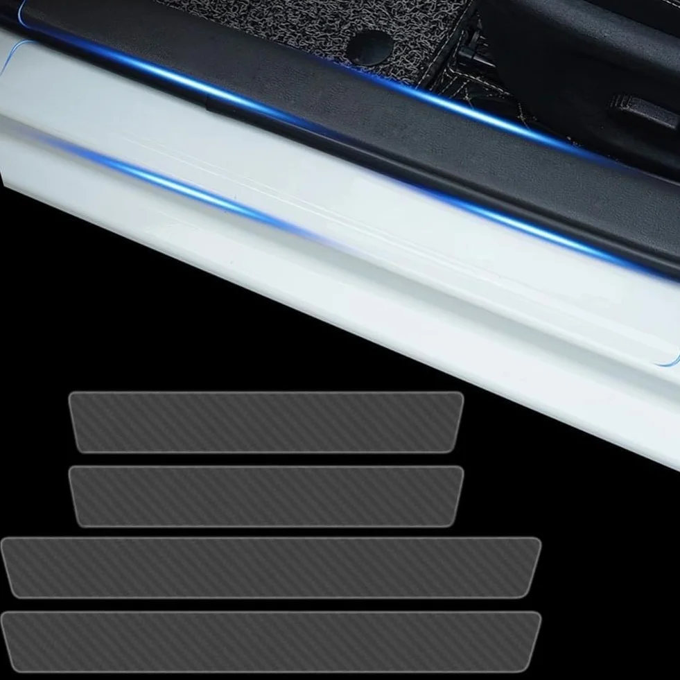 4 Pezzi Protezione Battitacco per VW T-Cross T Cross 2018-2023 2024, Battitacco Portiera Auto Pellicola Protettiva AntiGraffio Adesivi Soglia Porta Interna,B