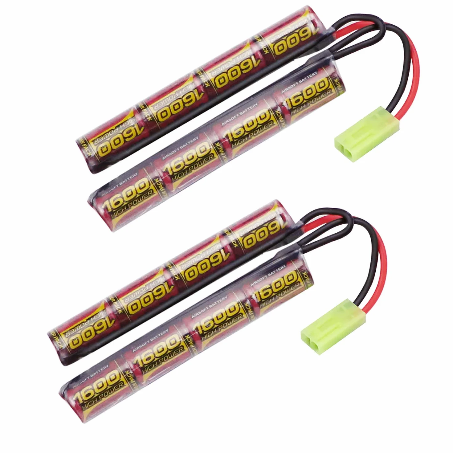 Airsoft NiMH Batteria 9.6V 1600mAh per AEG con Connettore Tamiya