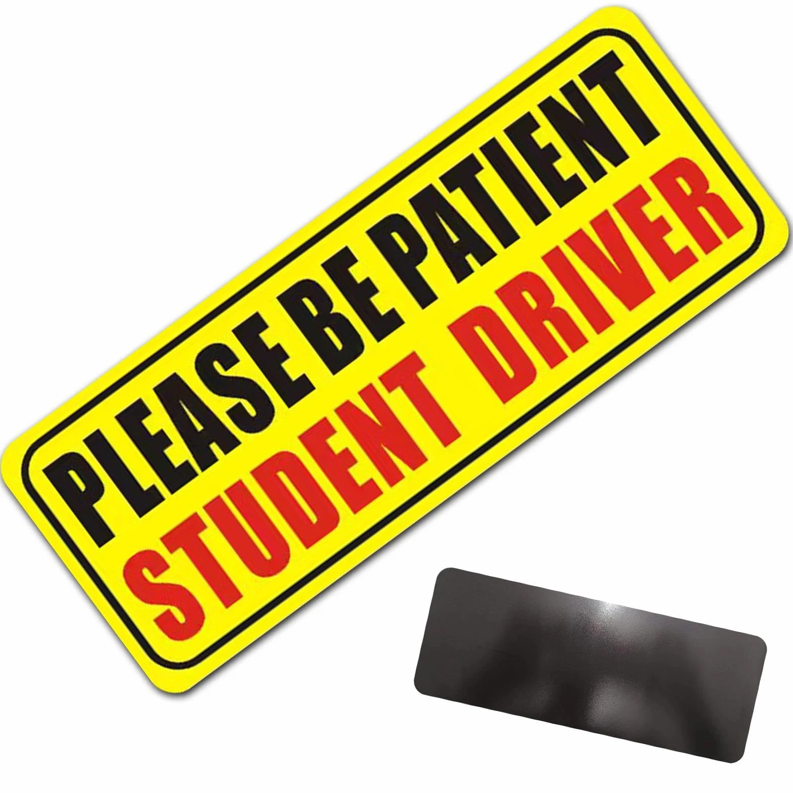 Magnete per auto con scritta in lingua inglese "Student Driver", adesivo riflettente per conducenti principianti con scritta "Please Be Patient Student Driver", per esterni rimovibili, 22,9