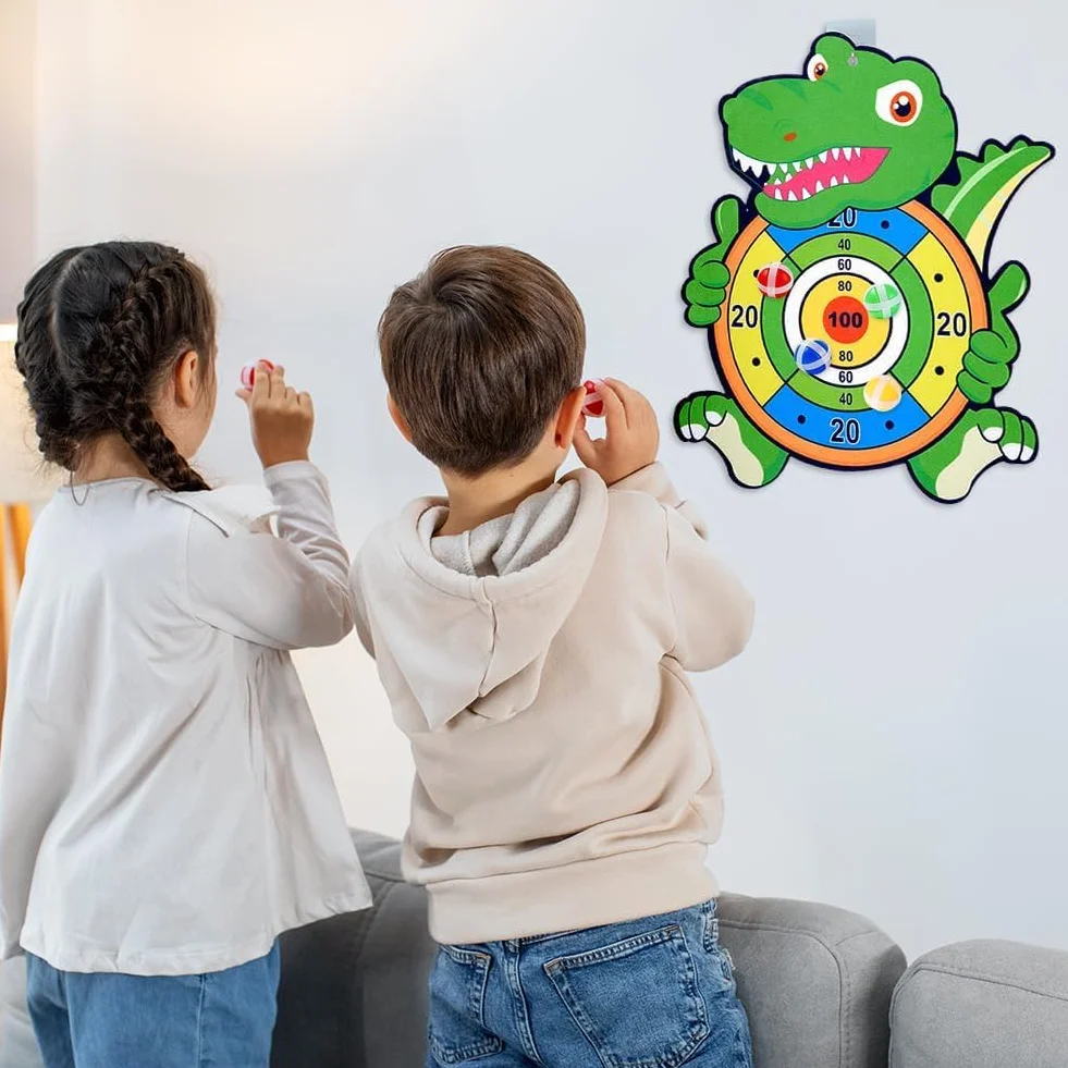 Giocattolo per Freccette con 12 Palline Adesive Bersaglio Tiro al Bersaglio Giochi Bambini 3-12 Anni