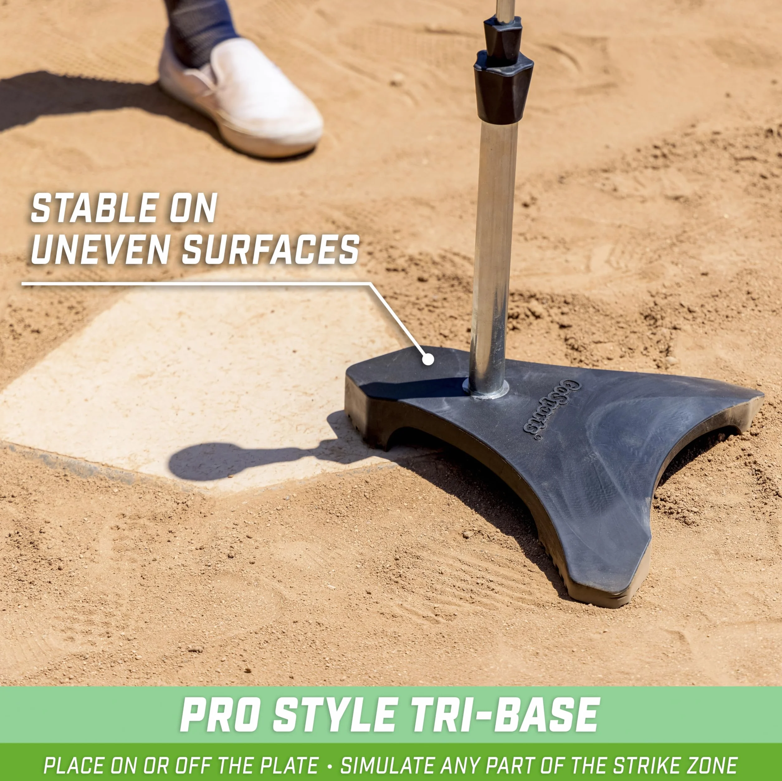 GoSports Tee da battuta baseball softball treppiede resistente altezza regolabile
