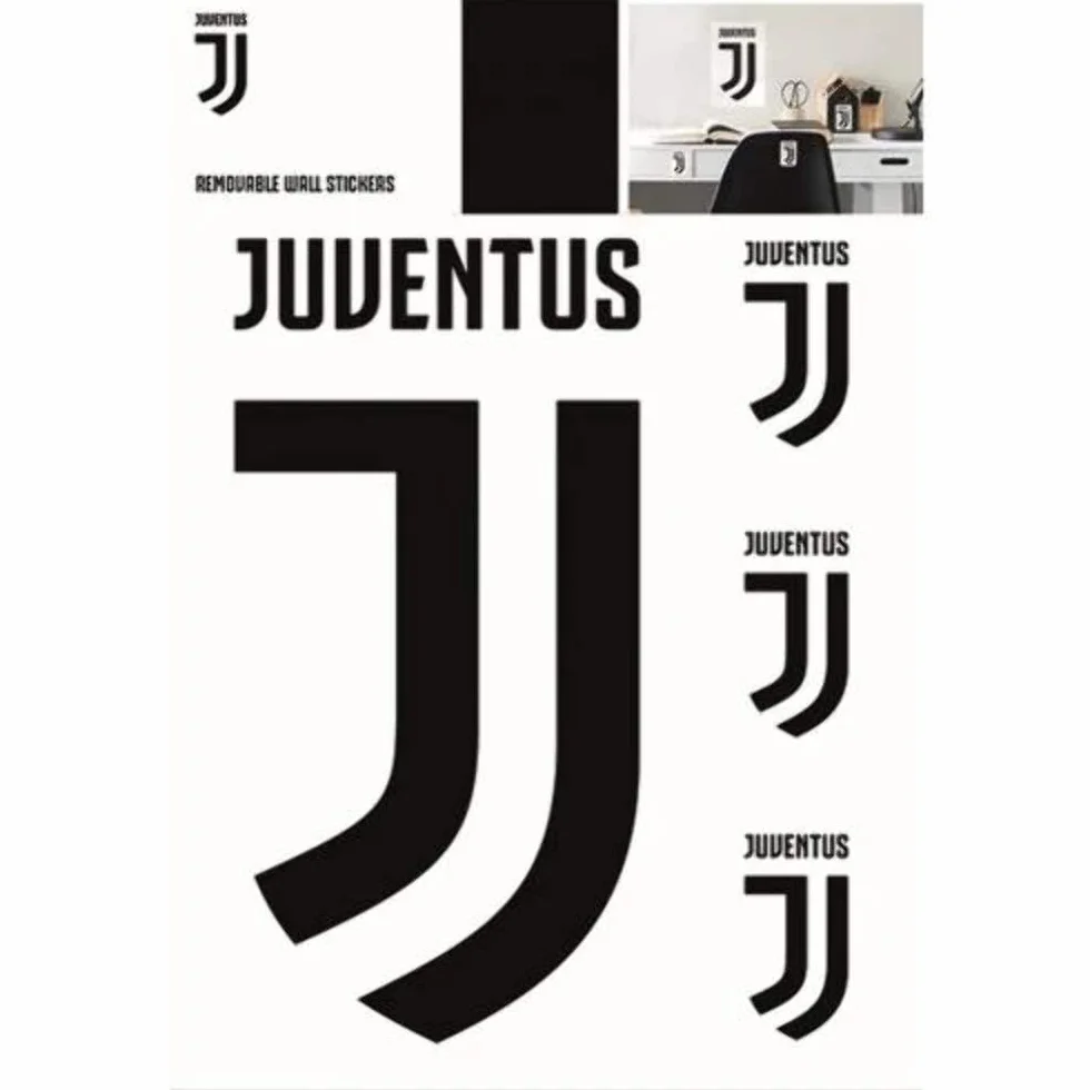 Imagicom VD Juventus Wall Sticker Logo 1 Sheet A4 Bianco Nero