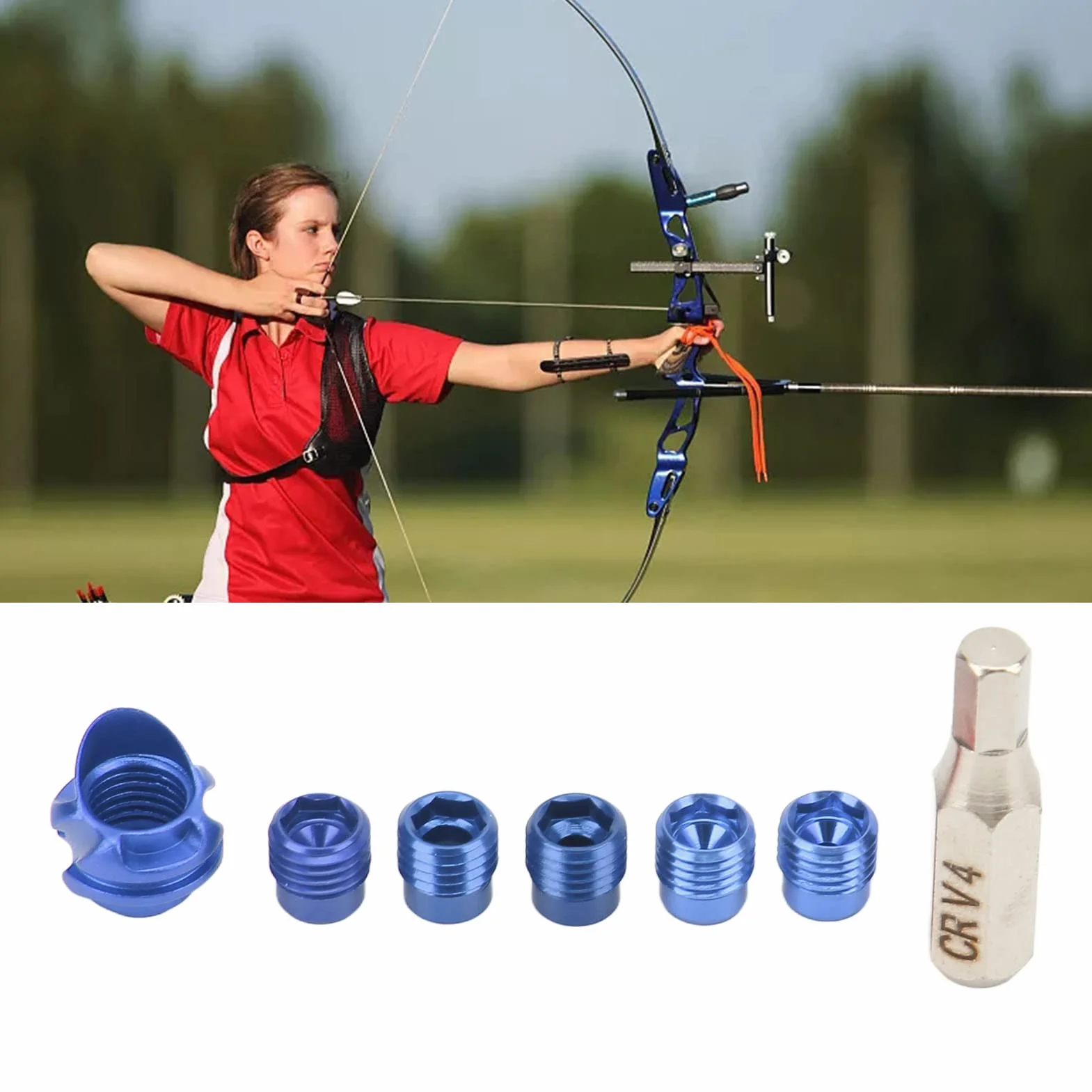 Compound Bow Sight Peep CNC Machining Kit Tappo Spioncino con Cappuccio per Tiro con L'Arco Lega di Alluminio Leggera per la Caccia