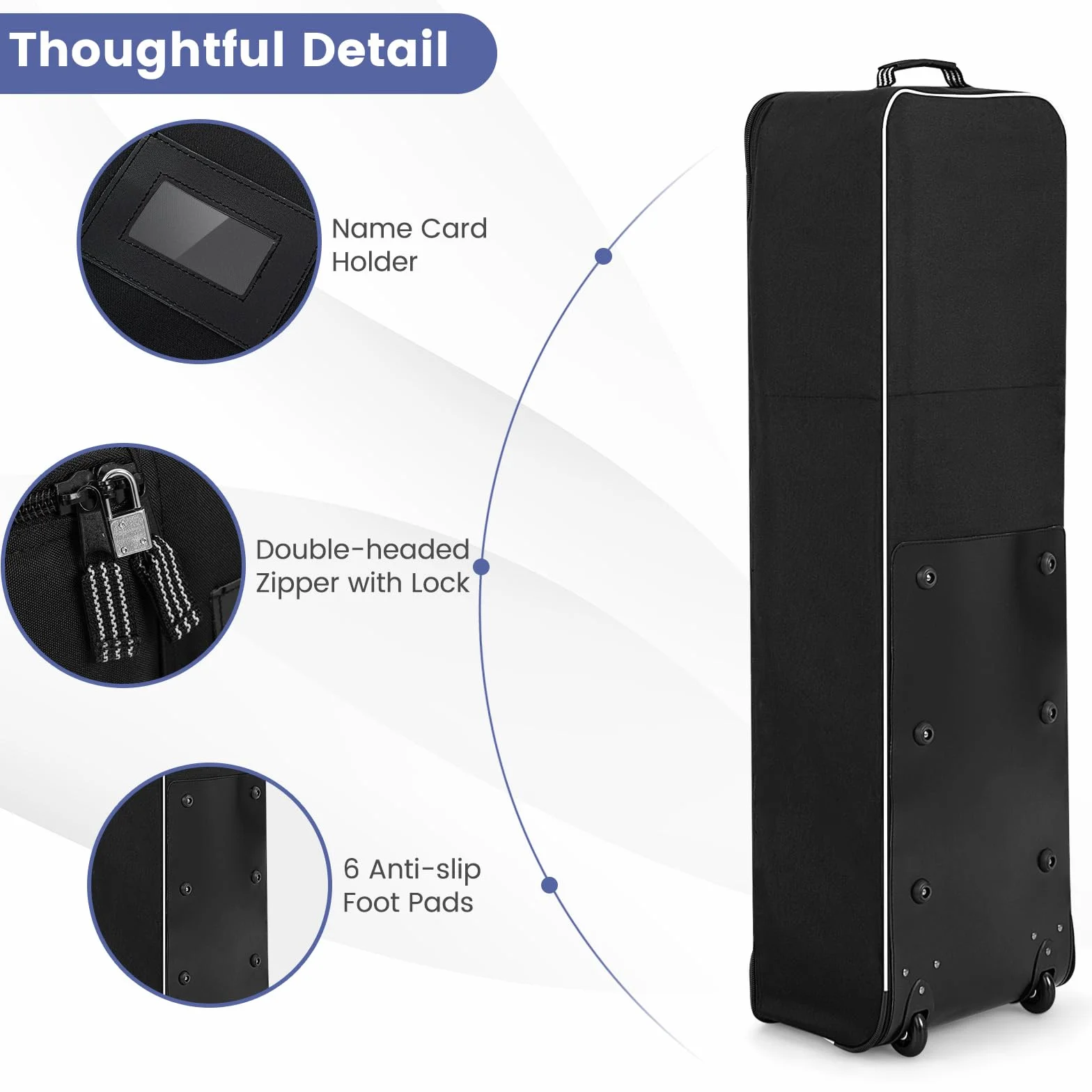 LIFEZEAL Borsa da viaggio da golf con ruote, borsa da aeroplano da golf, custodia da viaggio pieghevole in Oxford resistente all'usura e impermeabile