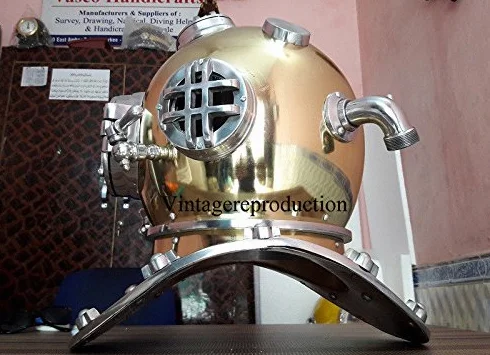 Asmara nautico in ottone anticato 45,7 cm Diving Helmet Deep vintage SCUBA Scafandro Mark V replica
