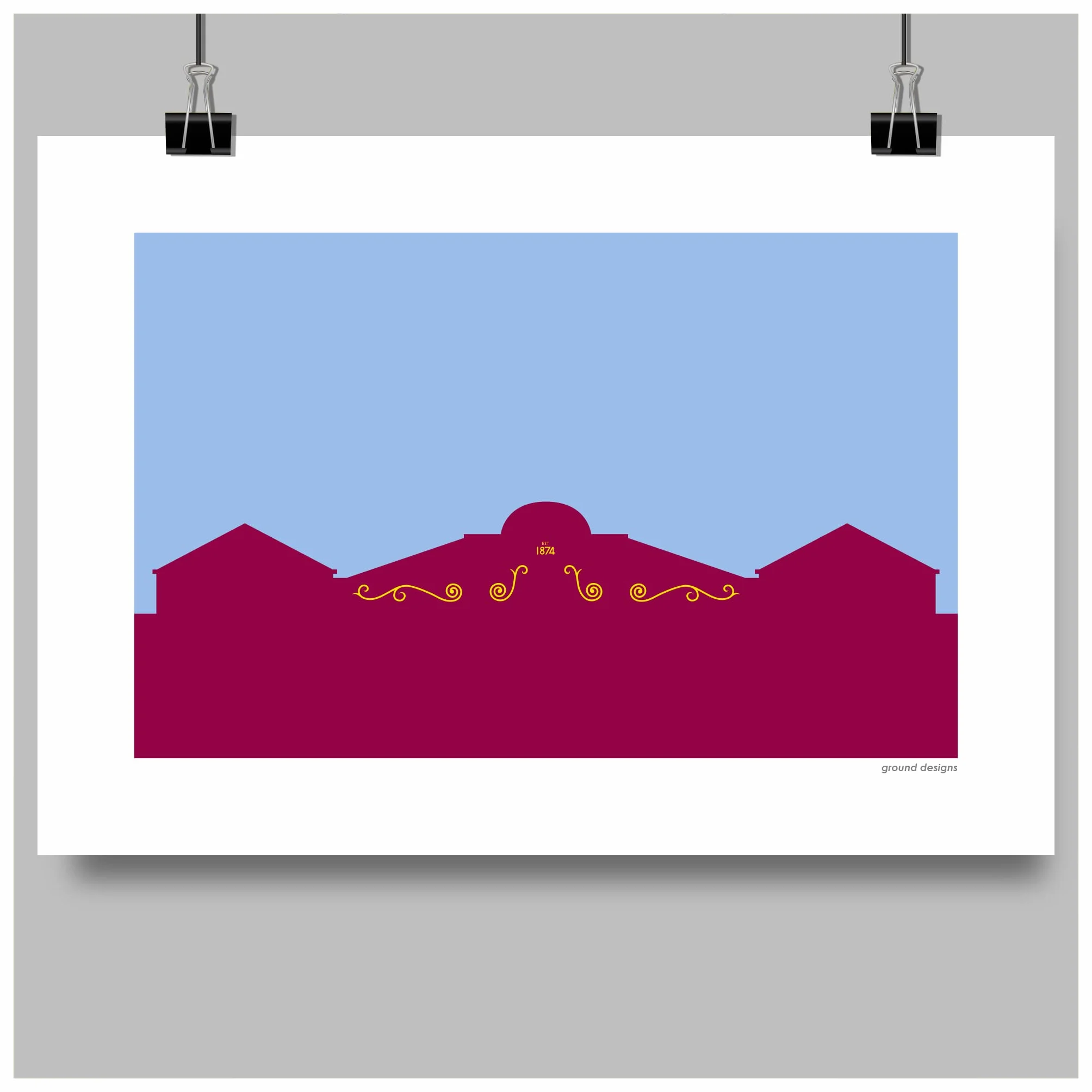 Aston Villa FC Villa Park Stairway To Holte End Art Print AVFC