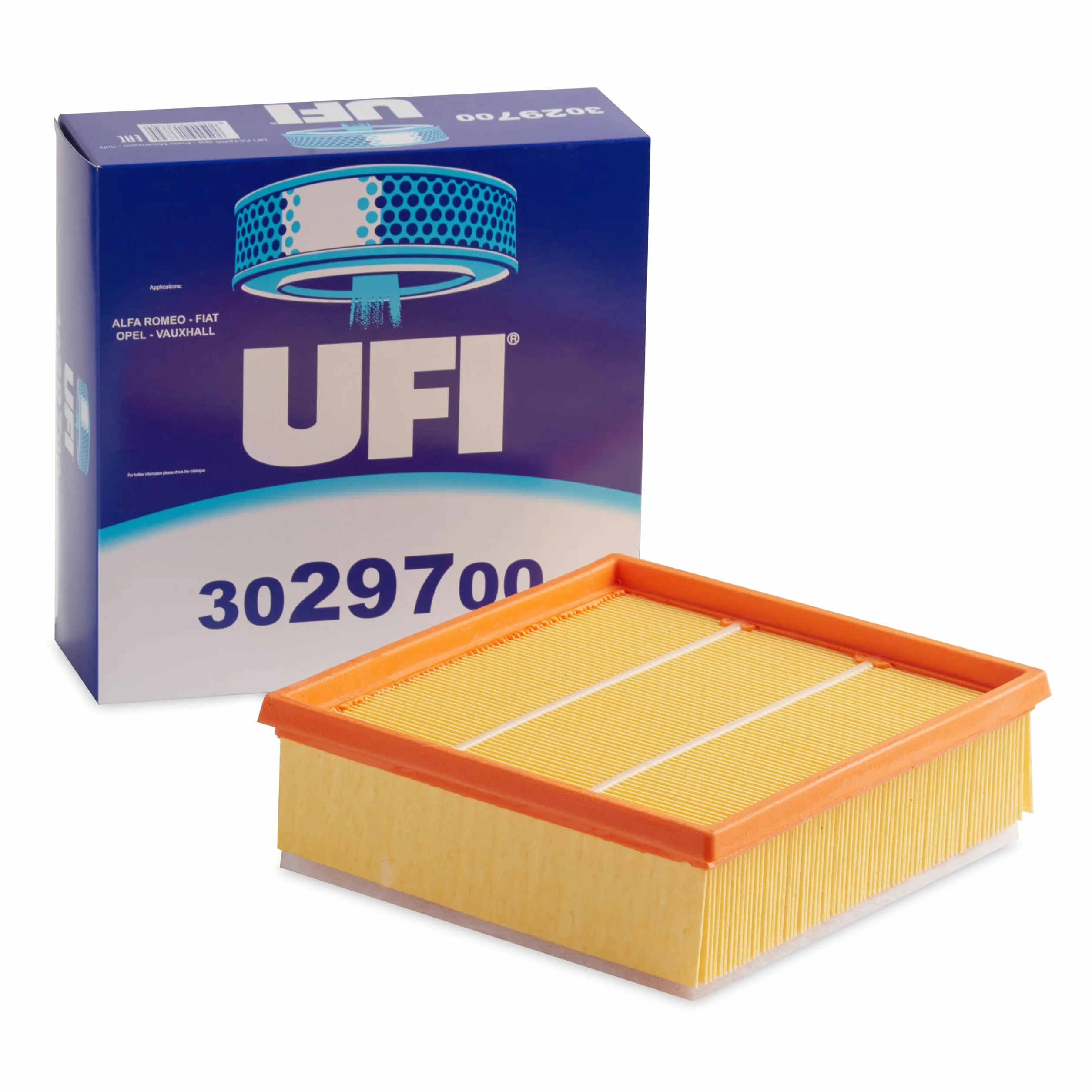UFI Filters, Filtro Aria 30.297.00, Filtro Aria per Ricambio, Adatto a Auto, Applicabile su Diversi Modelli Abarth, Alfa Romeo, Fiat, Opel e Vauxhall