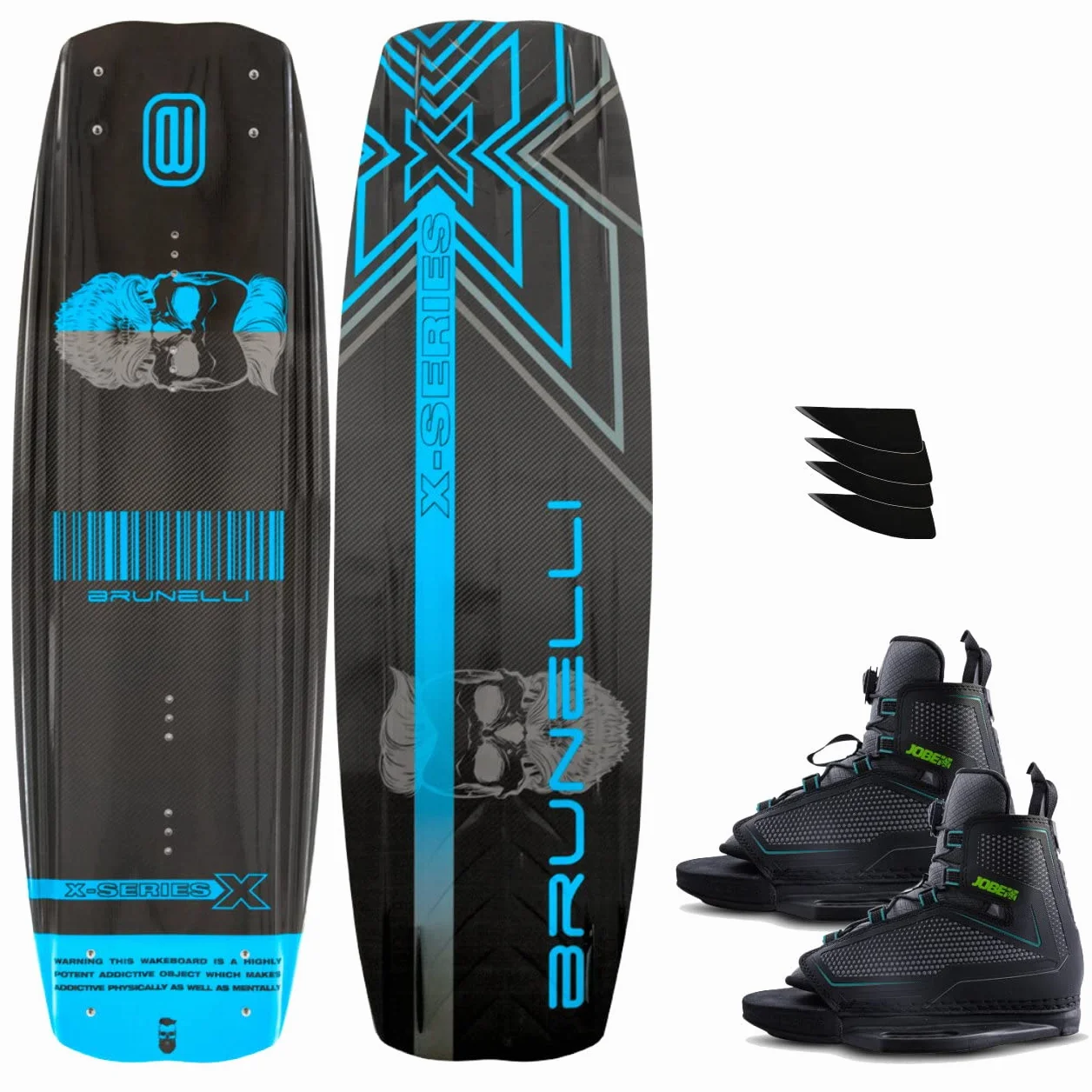 BRUNELLI Set wakeboard carbonio 145 cm blu Maze