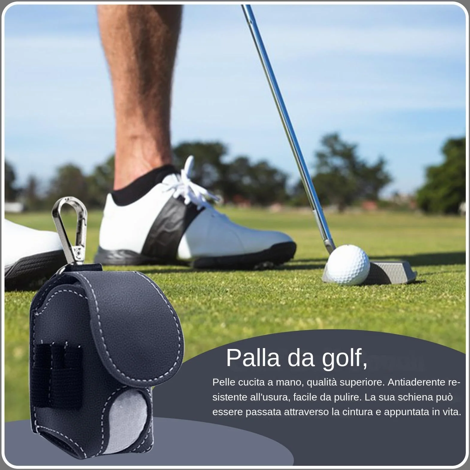 Borsa per il trasporto di palline da golf con chiusura magnetica, per allenamento e competizione