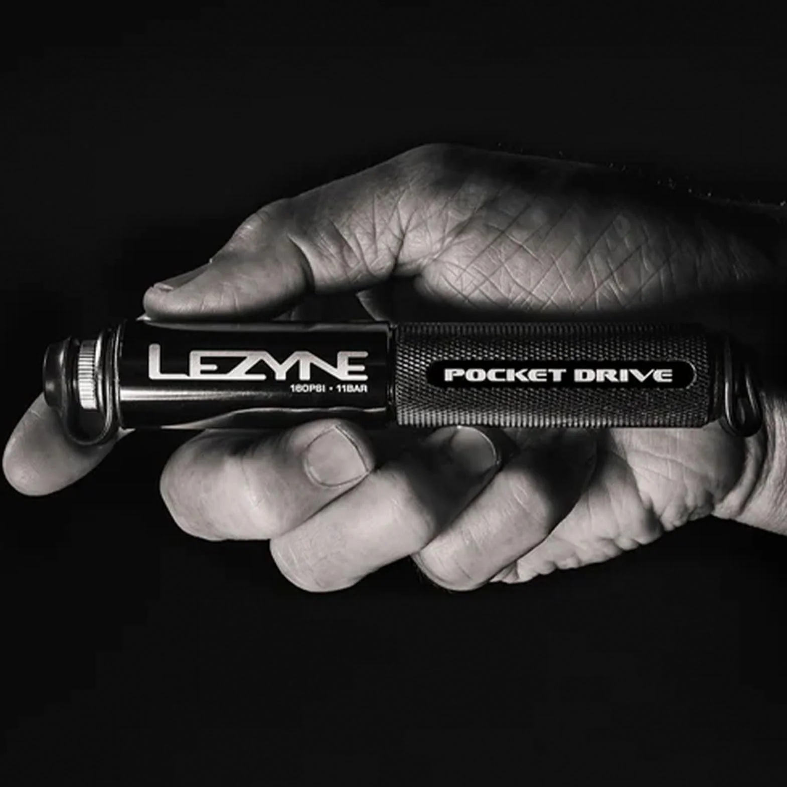 LEZYNE Pompa manuale per bicicletta HP Pocket Drive 160 PSI, alluminio CNC, Presta e Schrader