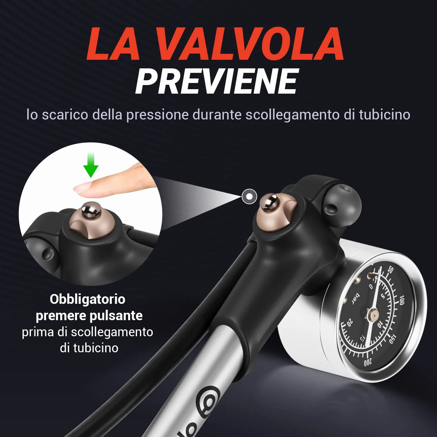 Pompa Ammortizzatori MTB con Manometro – Pompa Sospensioni Bici Compatibile Fox, RockShox, Manitou