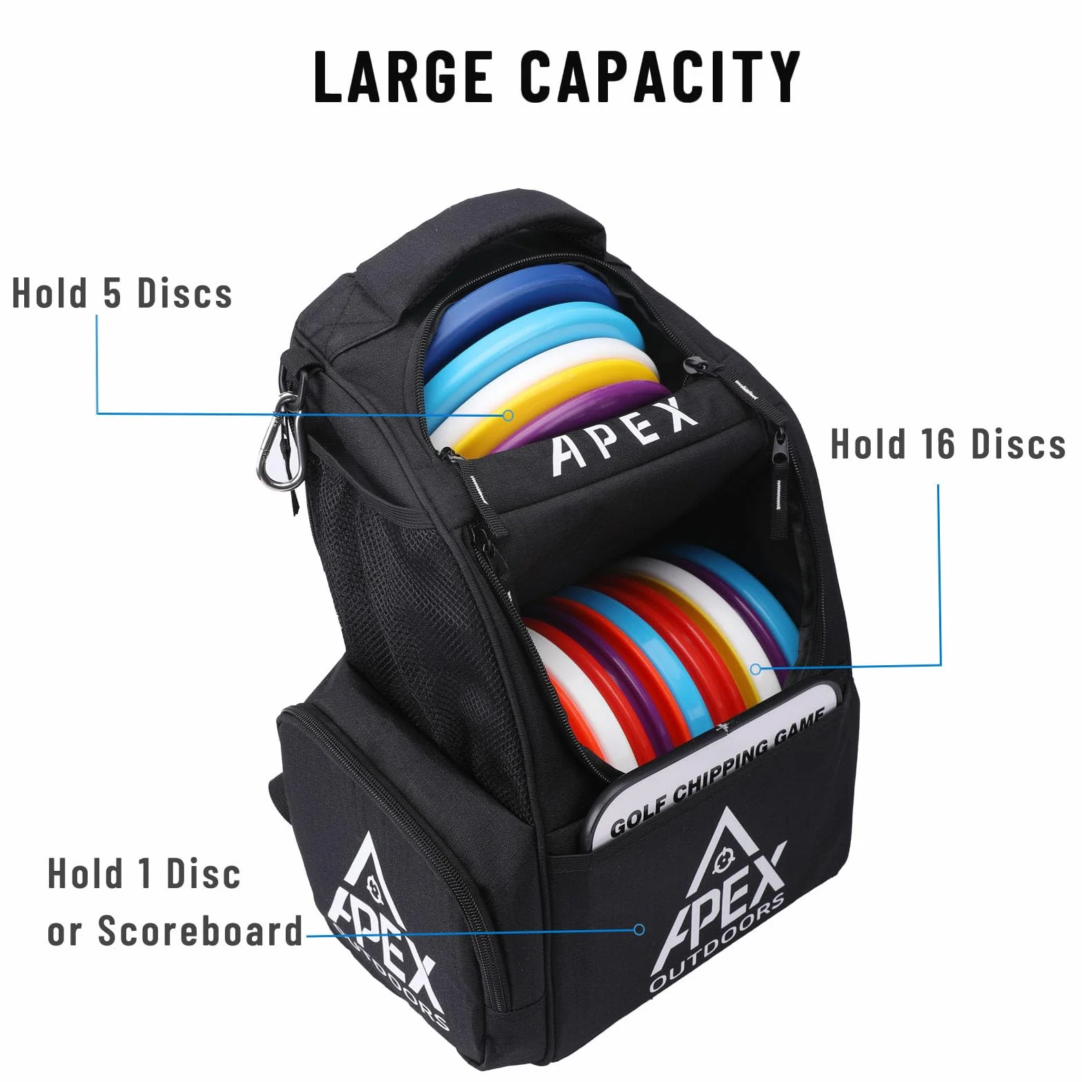 Borsa da golf a disco zaino da golf 21 dischi resistente leggero tasche multiple