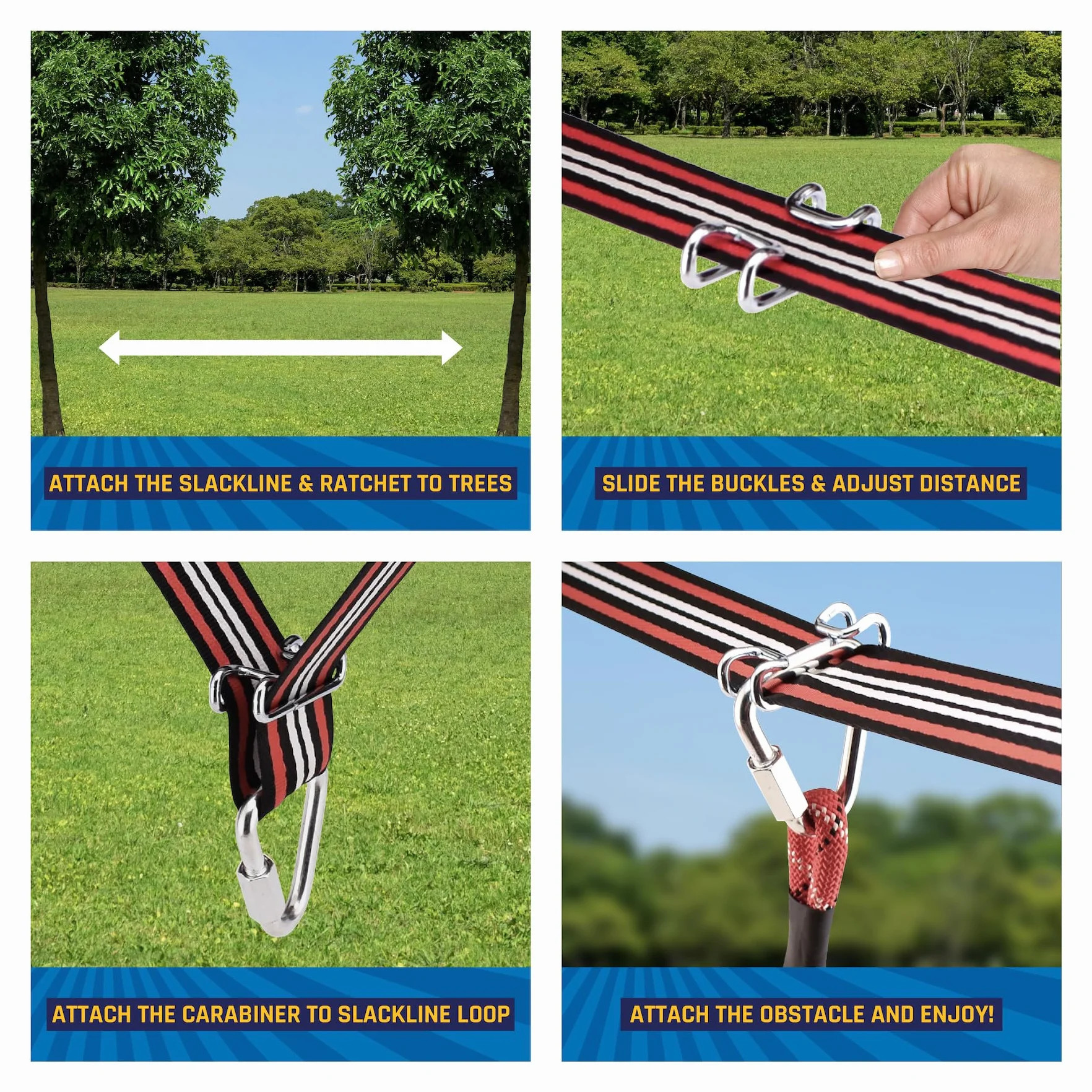 Ninja Warrior Obstacle Course for Kids 19.8m - 11 Obstacles with Ninja Slider