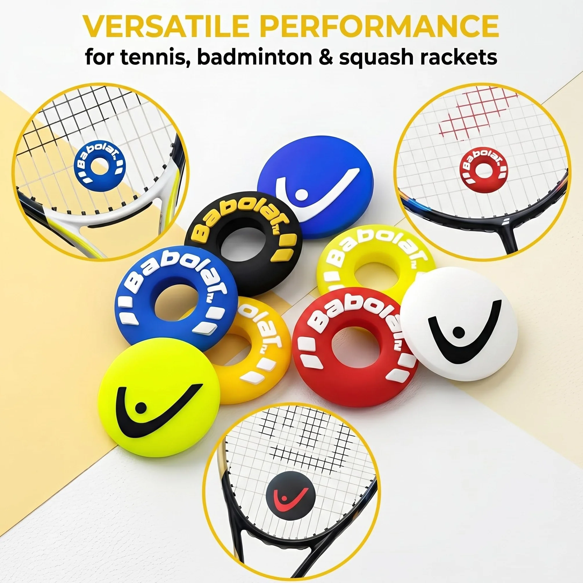 Ammortizzatori da Tennis in Silicone Antivibrazione 8 Pezzi per Racchetta Tennis Squash Badminton