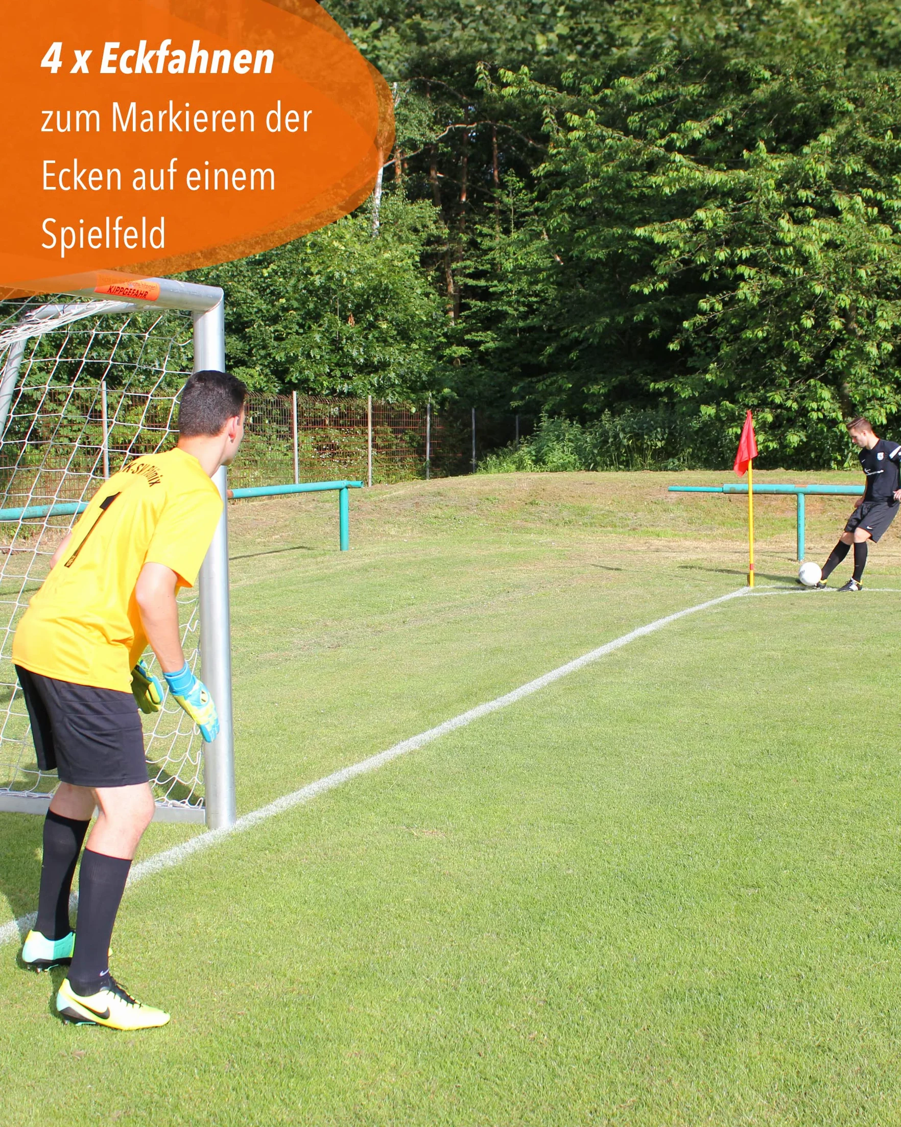 Bandiere angolari con giunto ribaltabile 4 in set 160 cm per calcio e sport