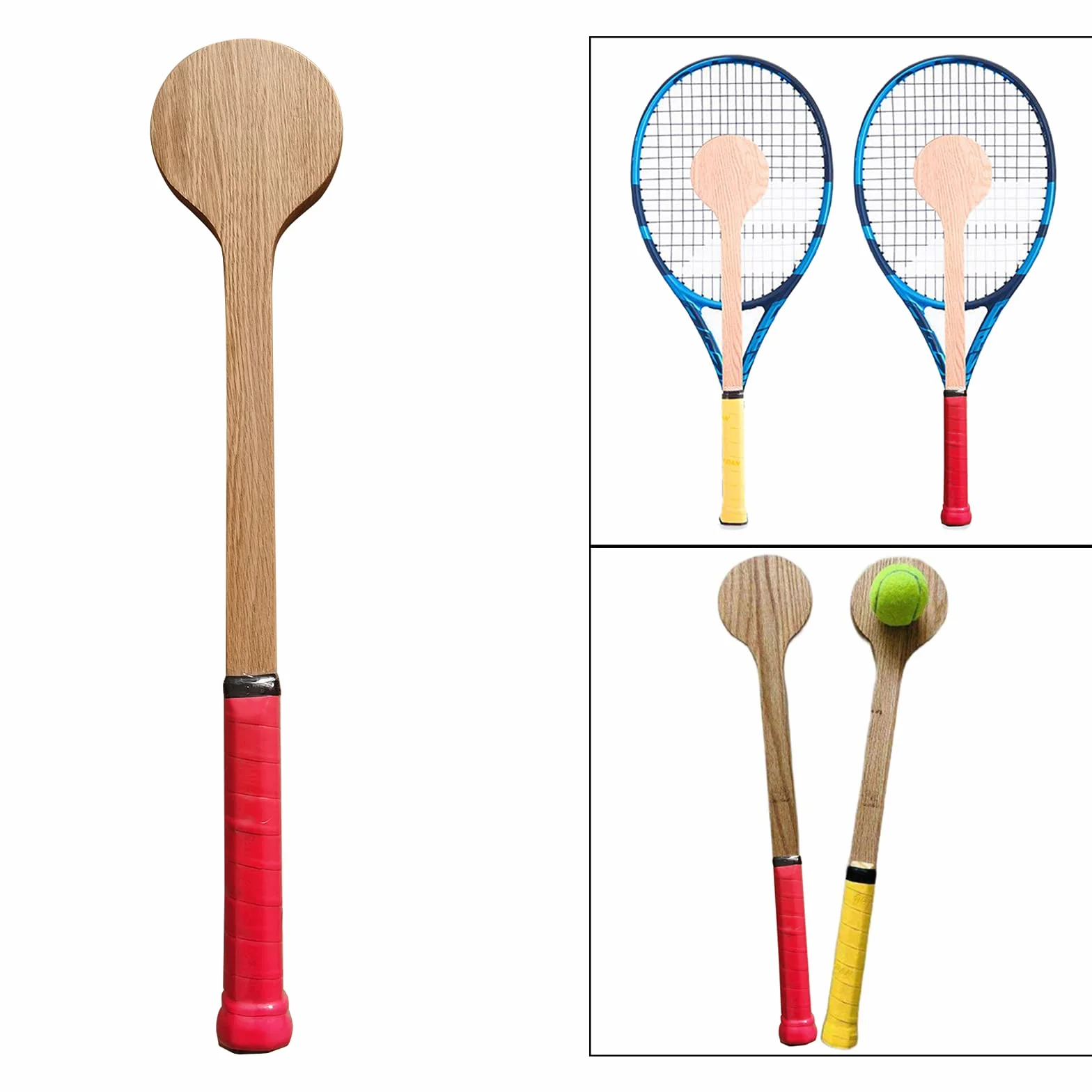 Racchetta da Tennis in Legno per Allenamento Battuta e Swing per Principianti
