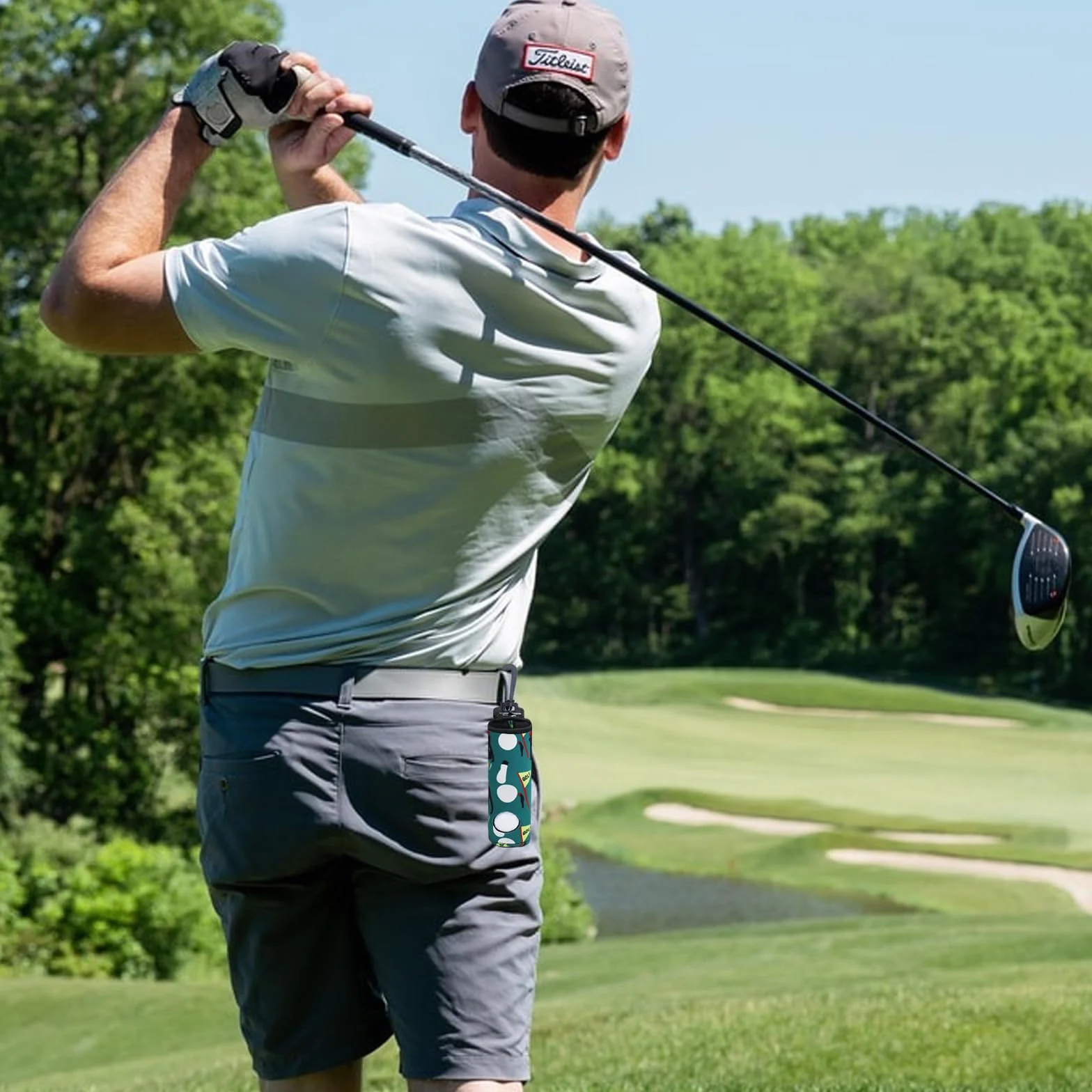 AfitLulu Borsa da golf impermeabile leggera con fibbia a clip per 3 palline