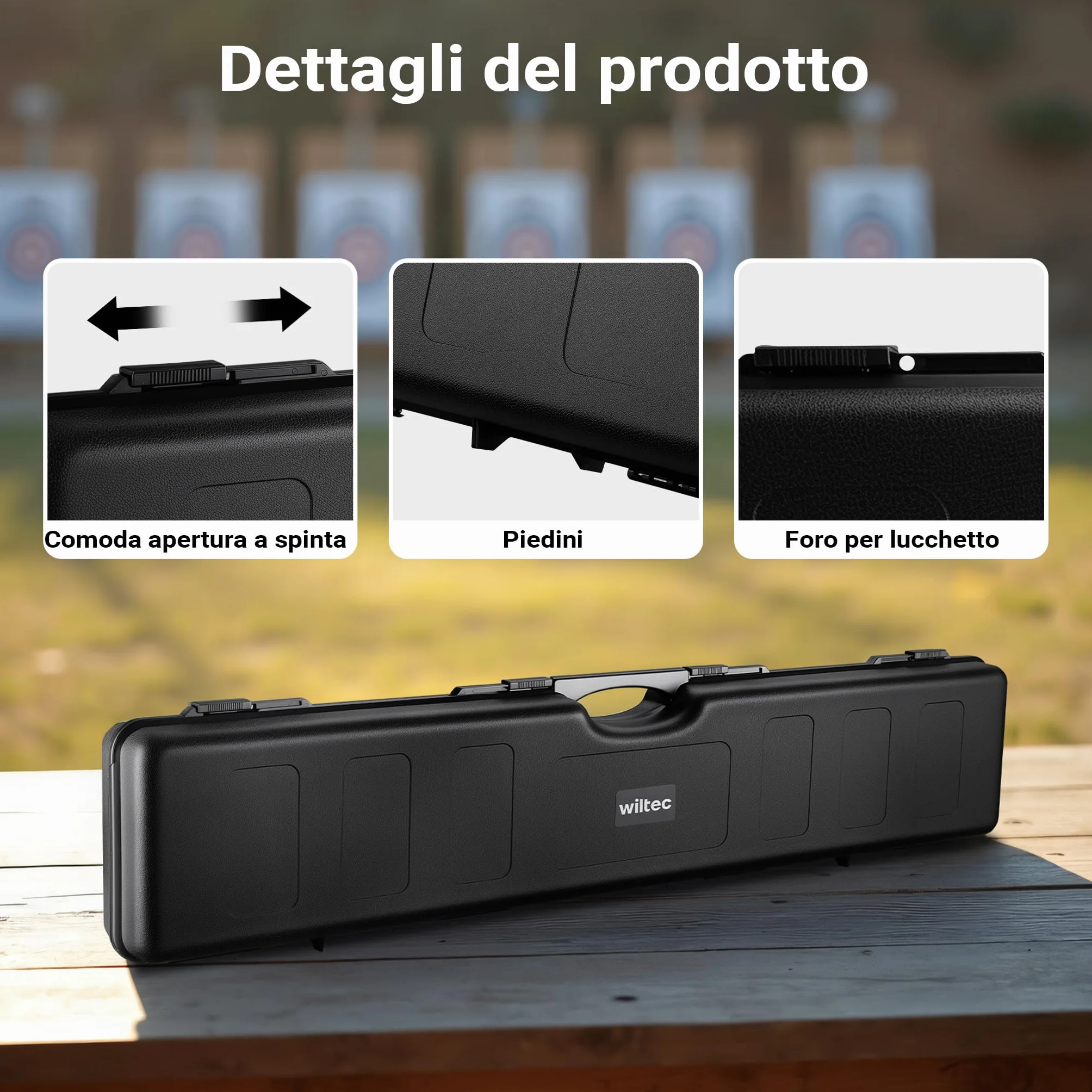 Wiltec Valigetta Porta Armi Custodia per Due Fucili 34,5" Anturto Imbottito
