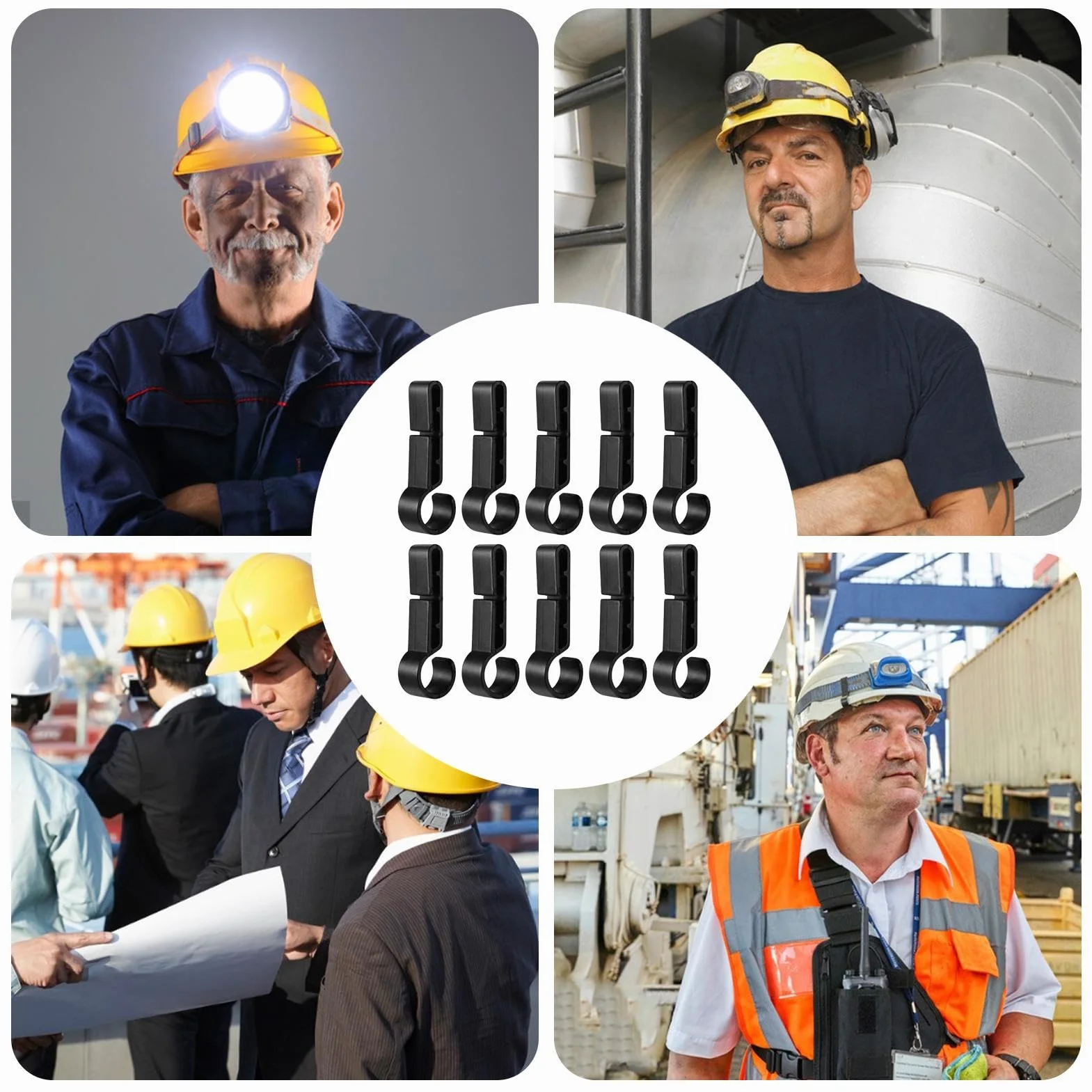 Clip Per Lampade Frontali Da Caschetto Set Ganci Sicuri Attacco Morsetto Casco Duro Manutenzione Costruzioni Lavoro Industriale