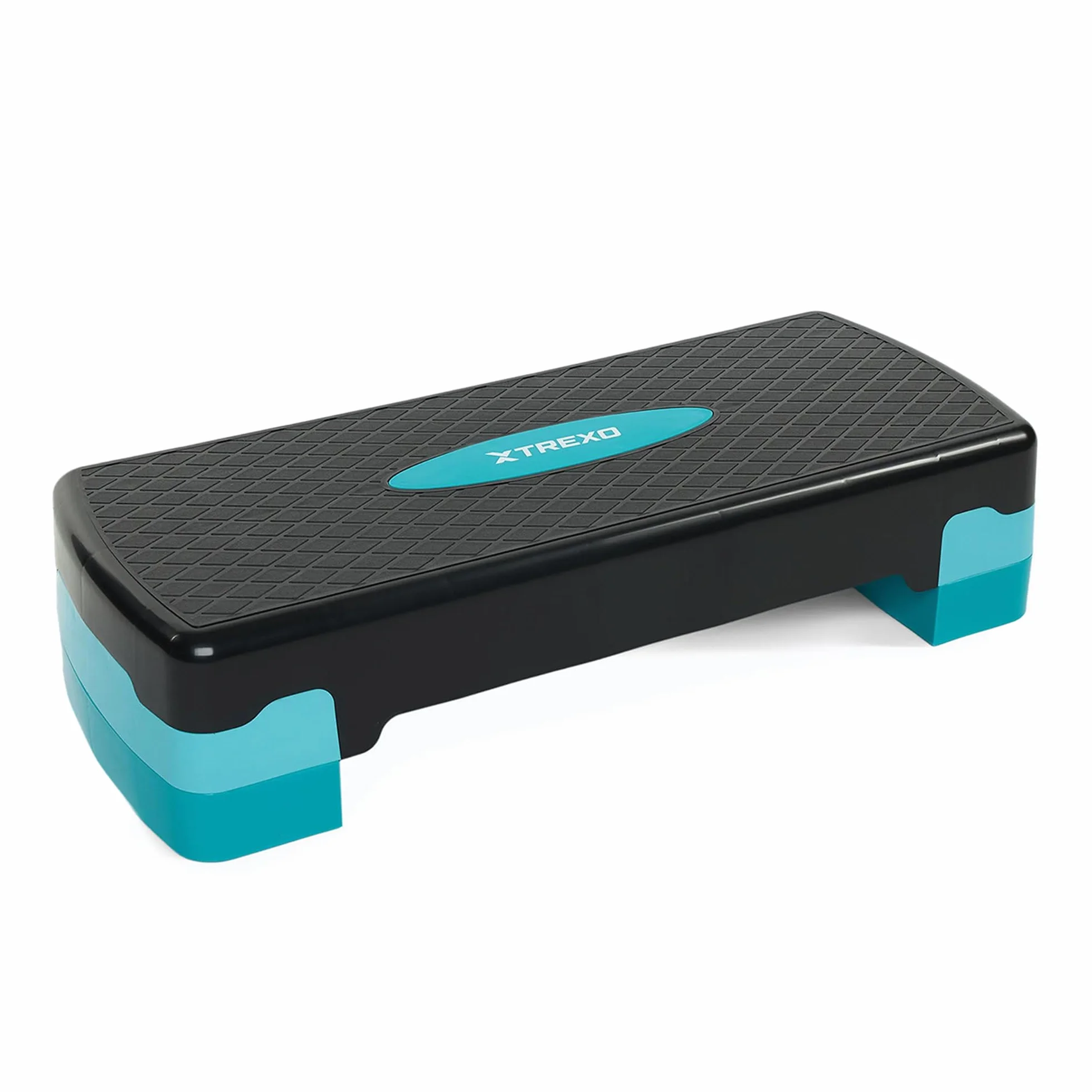 TREXO Aerobic Step 68 x 28 cm Regolabile 15-20 cm per Cardio Fitness Polipropilene TPR Rosa Blu Grigio
