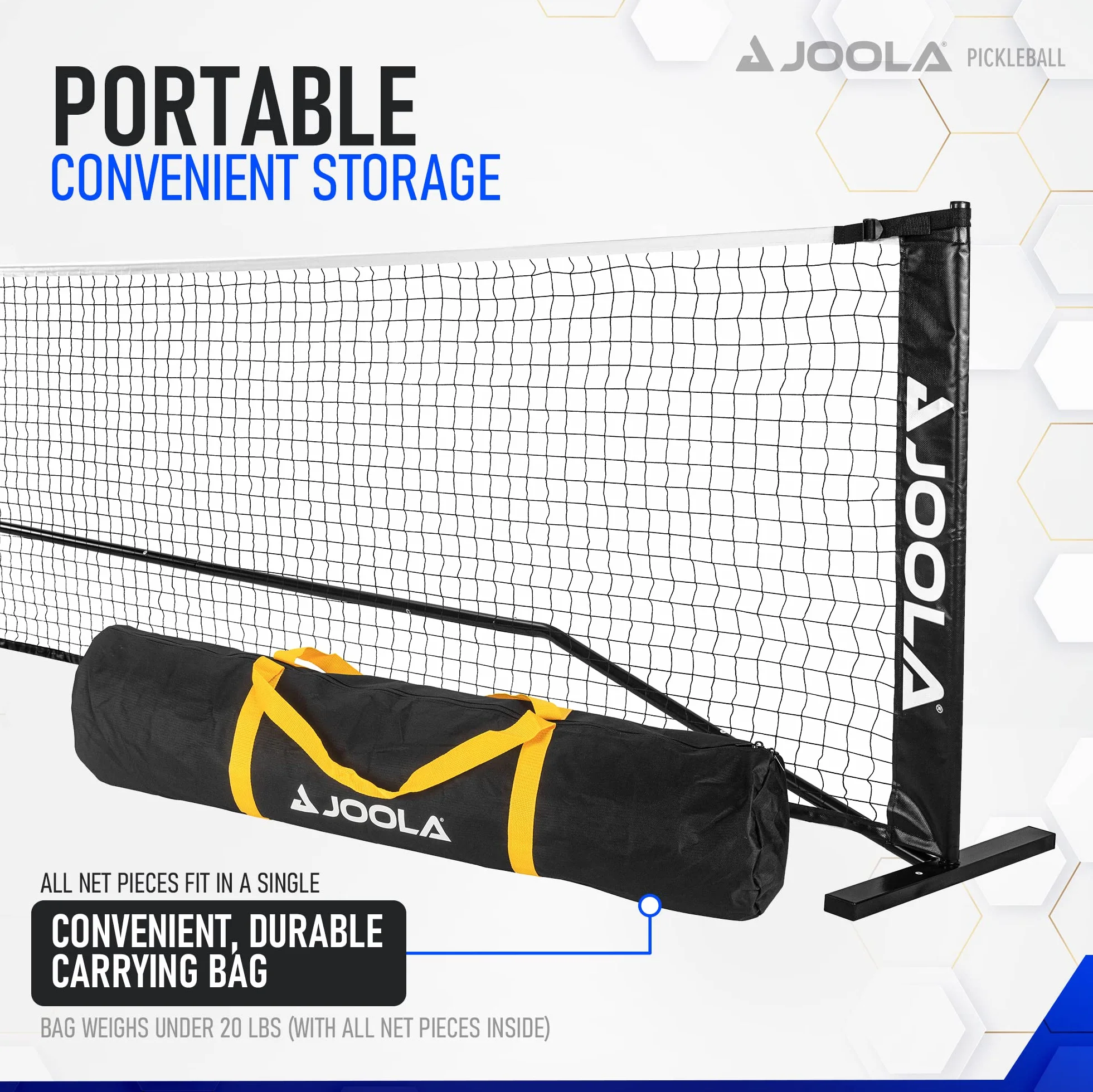 JOOLA Essentials Rete per Pickleball Altezza Regolabile 91,4 cm 86,4 cm 52' Acciaio Portatile