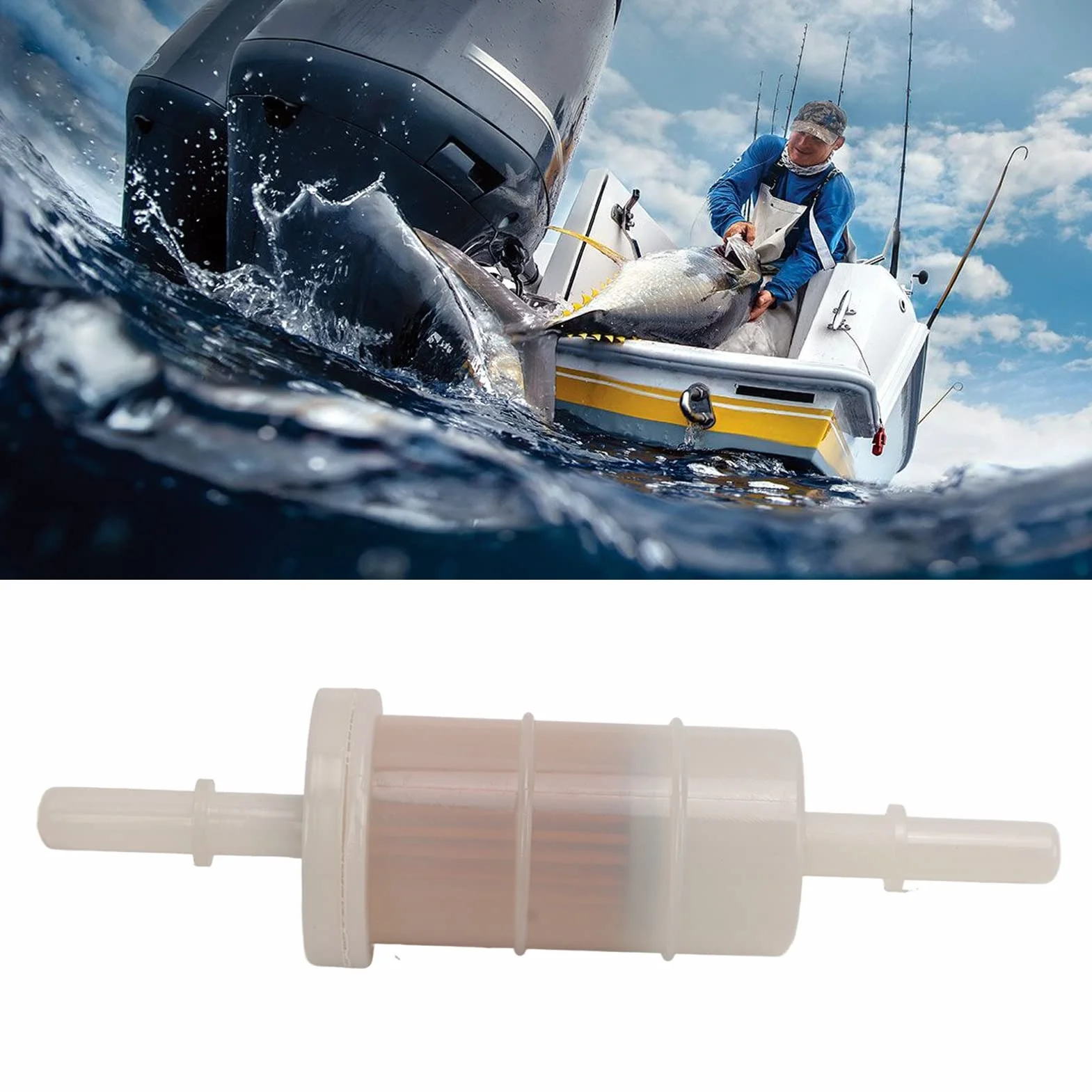 Filtro Carburante in Linea 16in Sostituzione per Mariner 40 50 60 EFI 4 Tempi Fuoribordo 35 879885Q