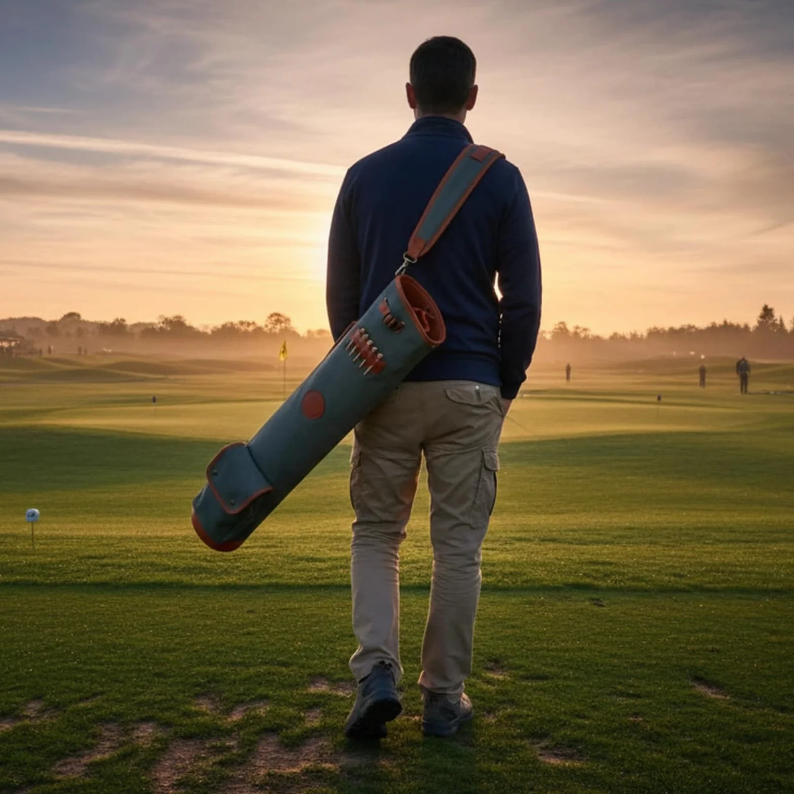 TOURBON Borsa leggera per golf club in tela per uomini e donne, colore: verde