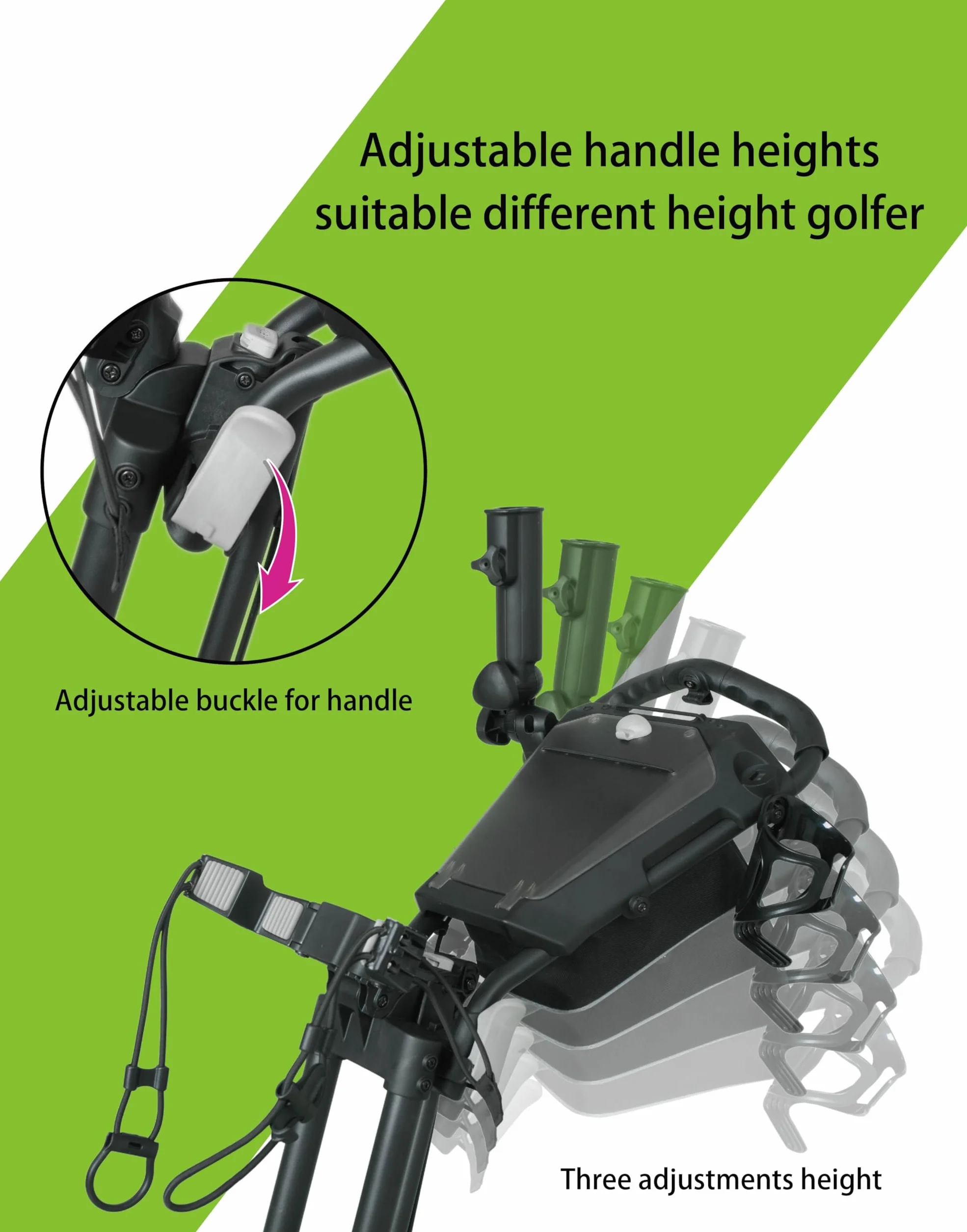 Carrello da Golf a Tre Ruote Pieghevole Newfly Ultra Leggero Compatto