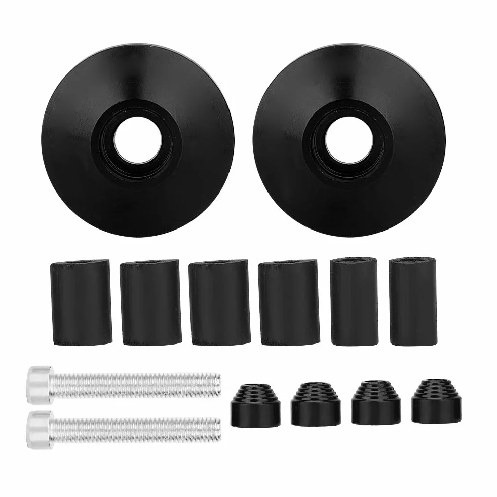 KIMISS 1 paio tappi coprimanubrio per moto, tappo universale per manubrio per moto in lega di alluminio CNC(Nero)