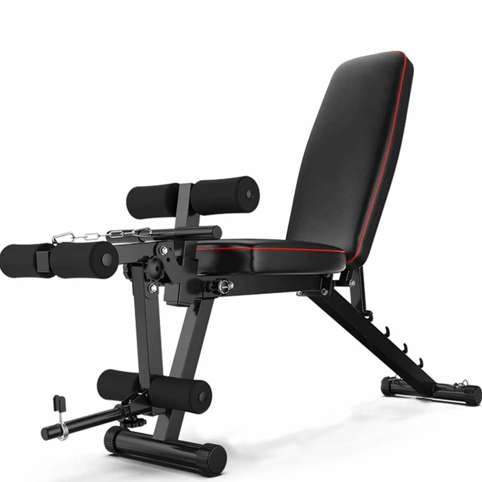 GJXJY Panca Pieghevole Palestra Leg Extension Leg Curl, Panca Reclinabile Palestra Professionale, Multifunzione Panca per Pesi Addominali, Massimo 440 Lb