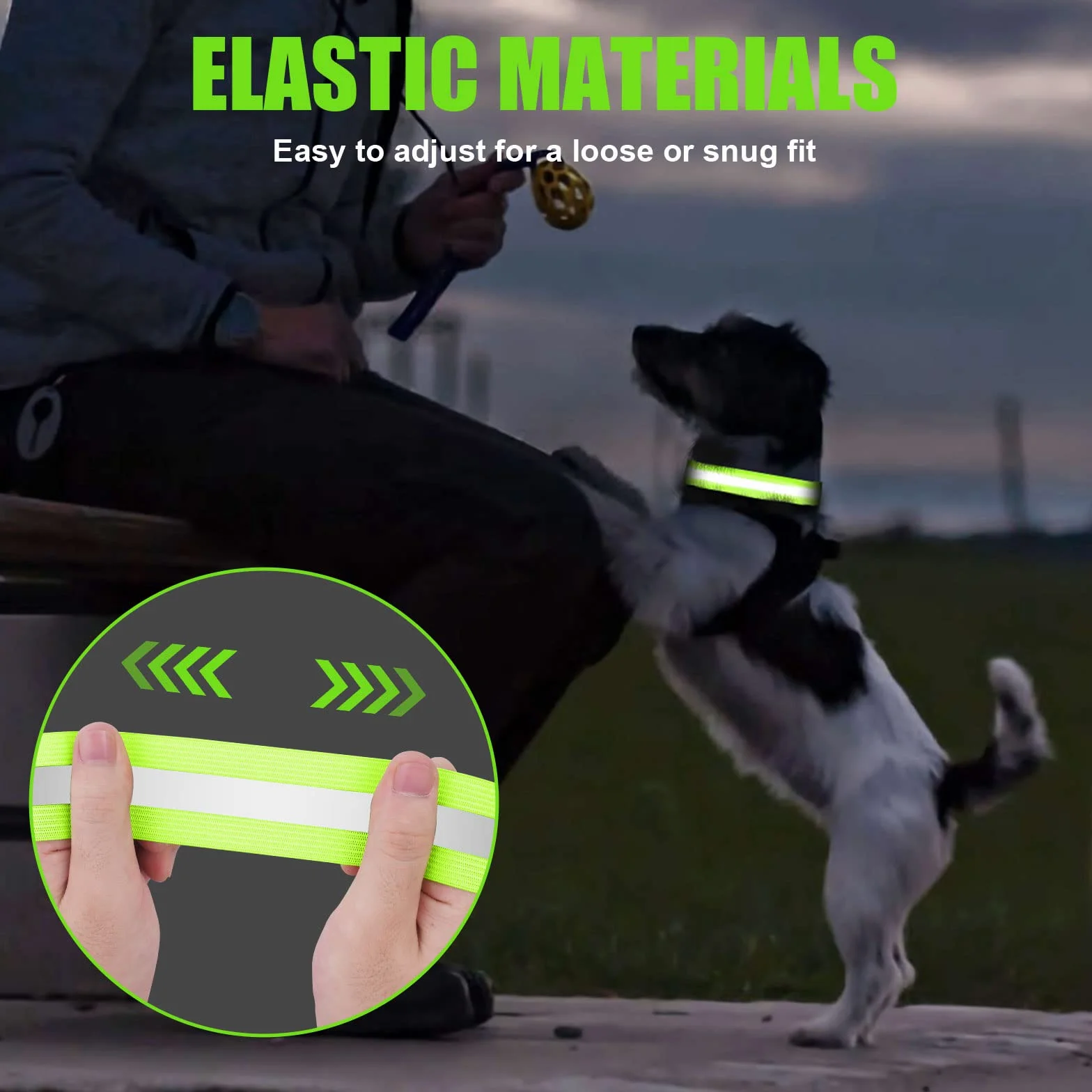 Bracciale Riflettente Alta Visibilità Regolabile per Ciclismo Corsa Caviglia Polso