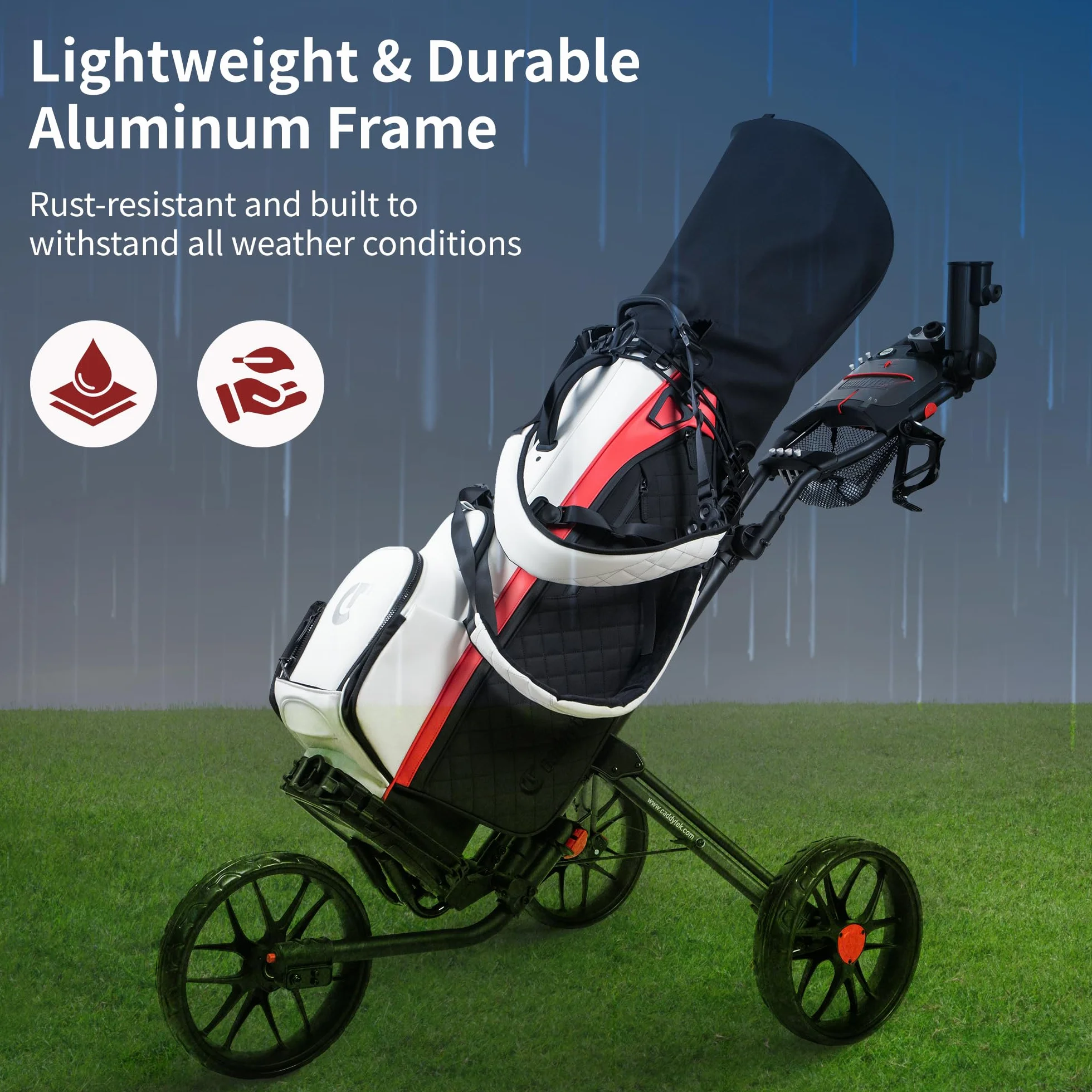 CaddyTek Caddylite 15.3 V2 Carrello da Gold a Spinta Quad-Fold Leggero 3 Colori